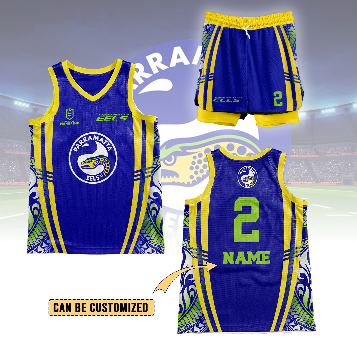 Auspiritmerch Parramatta Eels Personalized Basketball Jersey Set Gifts For Fans
