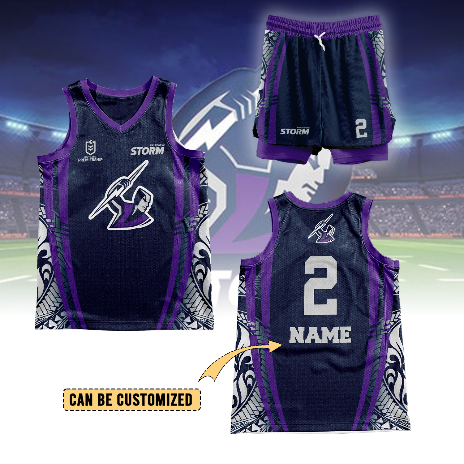 Auspiritmerch Melbourne Storm Personalized Basketball Jersey Set Gifts For Fans