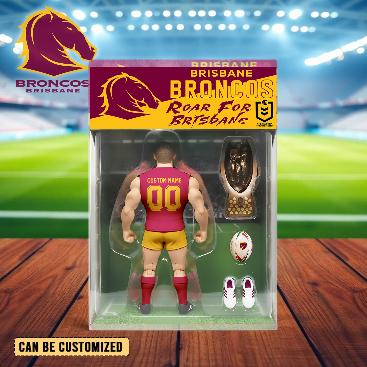 Auspiritmerch Brisbane Broncos Personalized Sports Acrylic Block Plaque Gift For Fans