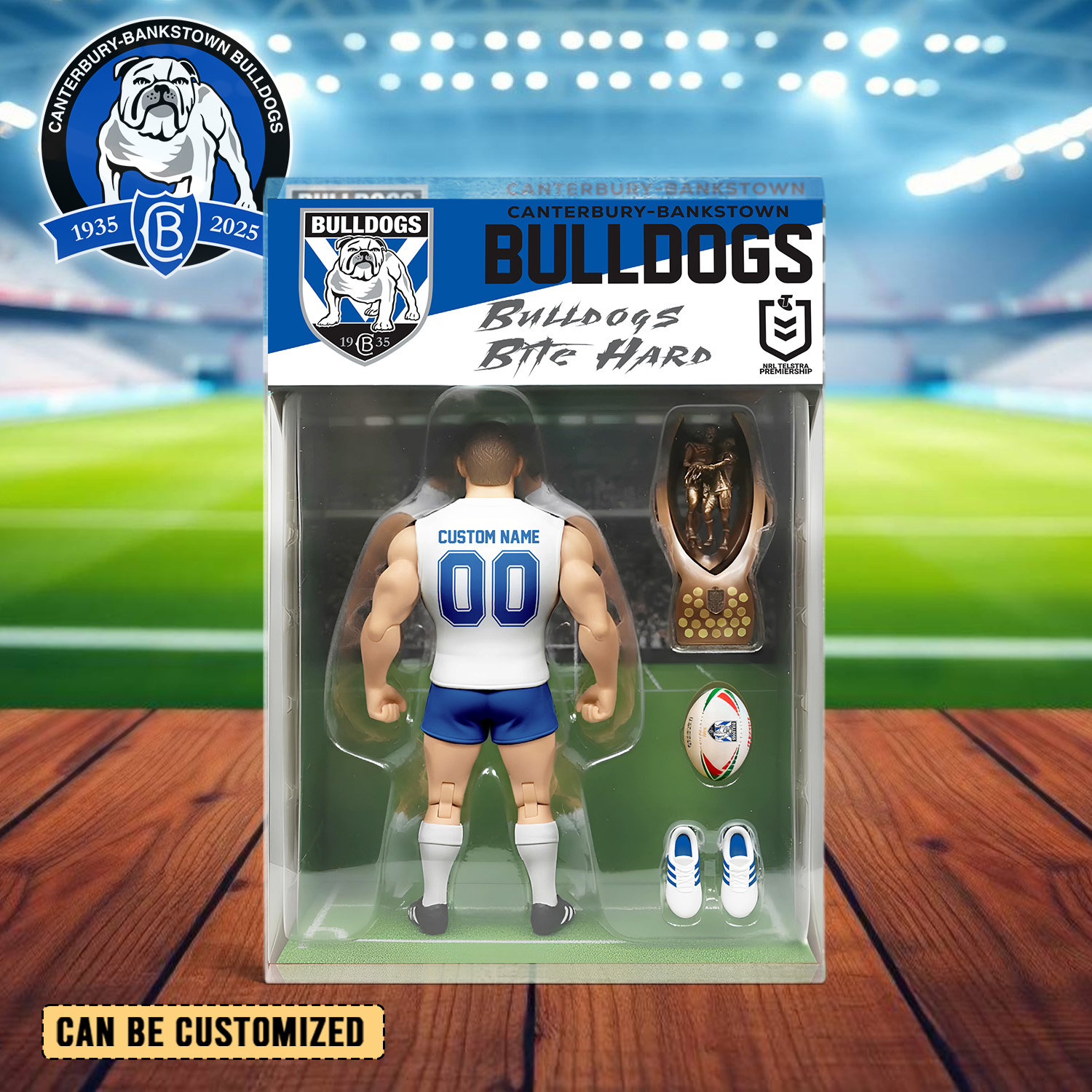 Auspiritmerch Canterbury-Bankstown Bulldogs Personalized Sports Acrylic Block Plaque Gift For Fans