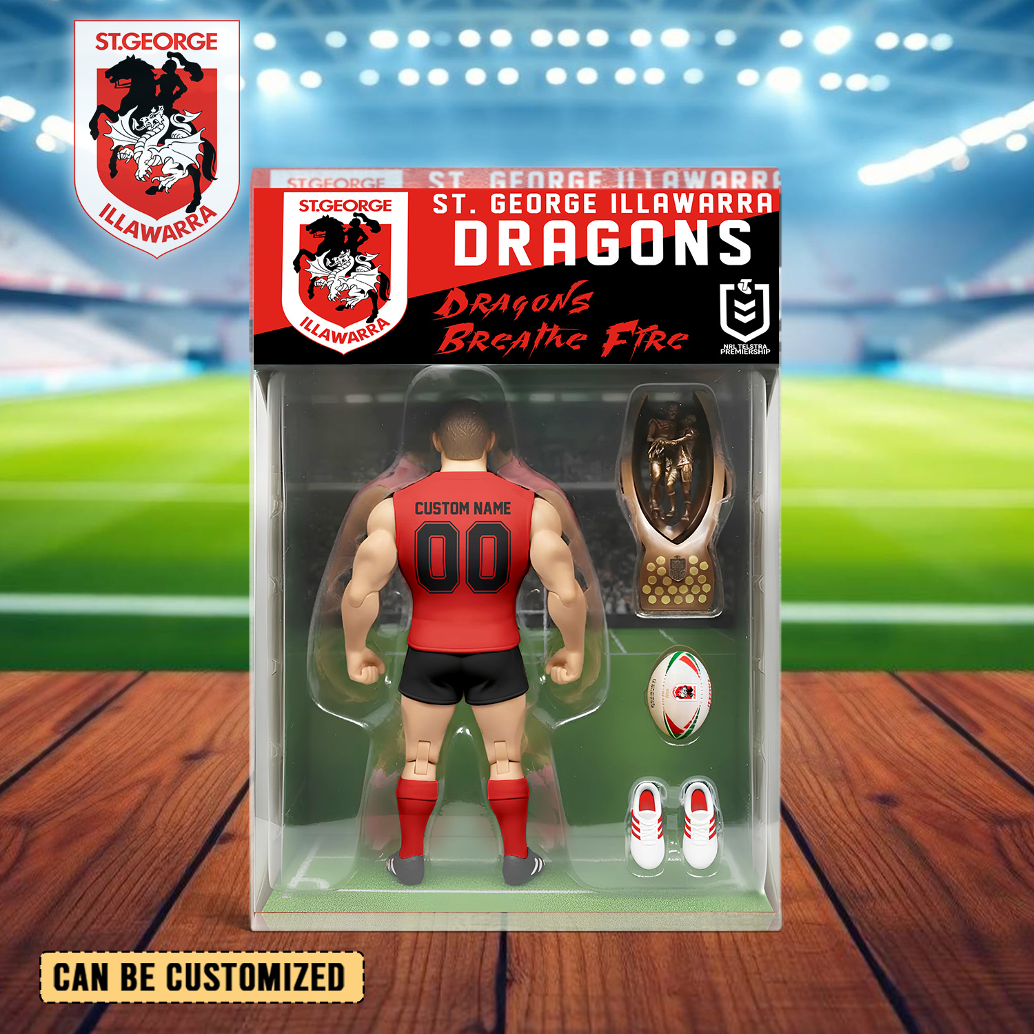 Auspiritmerch St. George Illawarra Dragons Personalized Sports Acrylic Block Plaque Gift For Fans