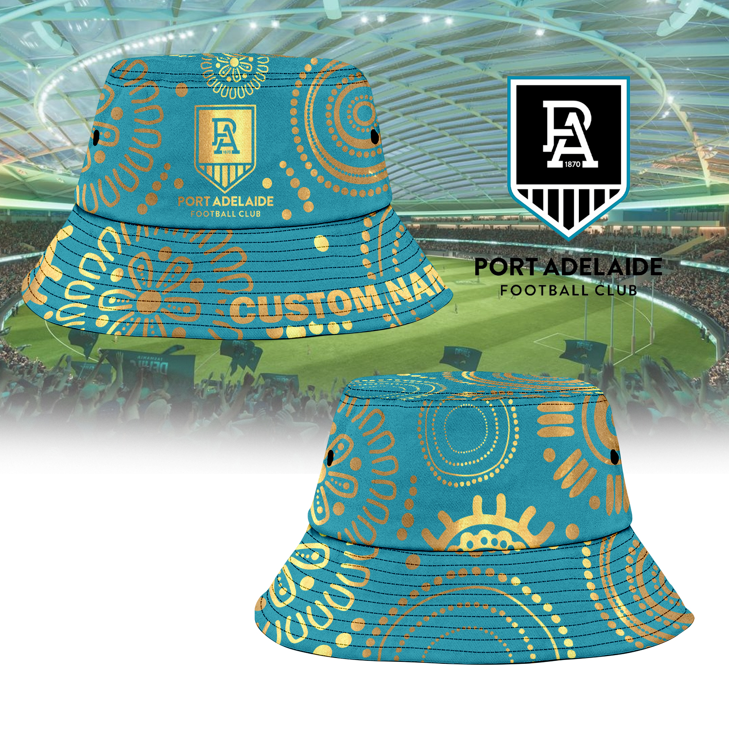 Auspiritmerch Port Adelaide Sports Personalized Bucket Hat Gift For Fans