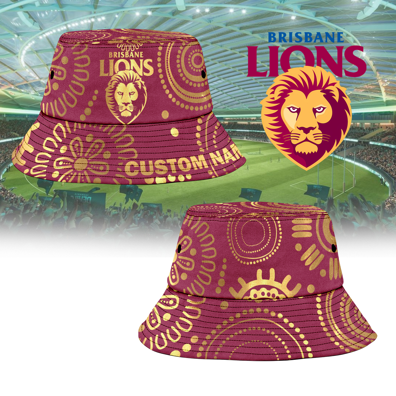 Auspiritmerch Brisbane Lions Sports Personalized Bucket Hat Gift For Fans