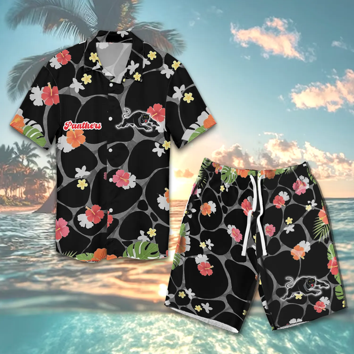 Auspiritmerch Penrith Panthers Personalized Combo Hawaiian Shirt And Shorts For Fans