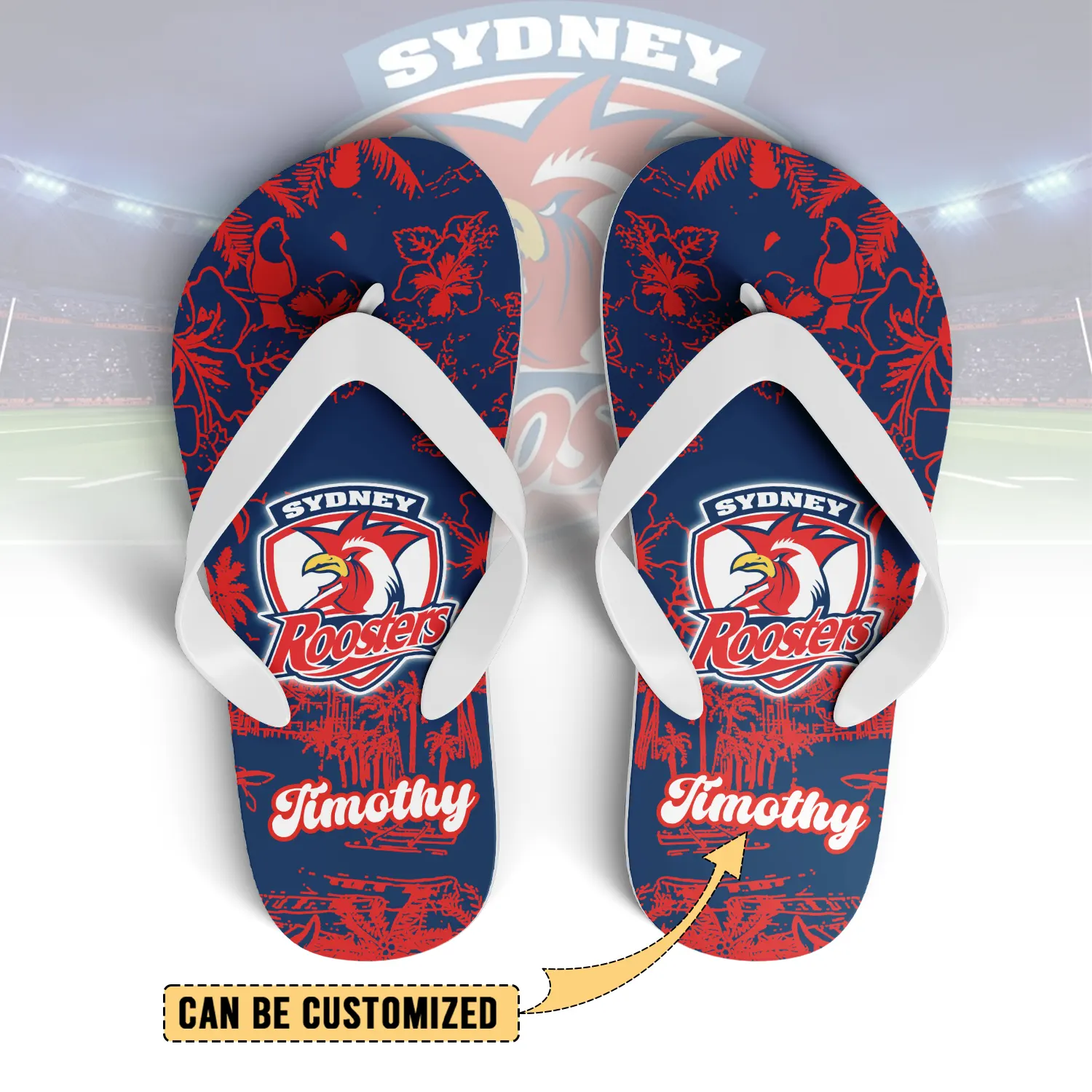 Auspiritmerch Sydney Roosters Personalized Flip Flops Gift For Fans