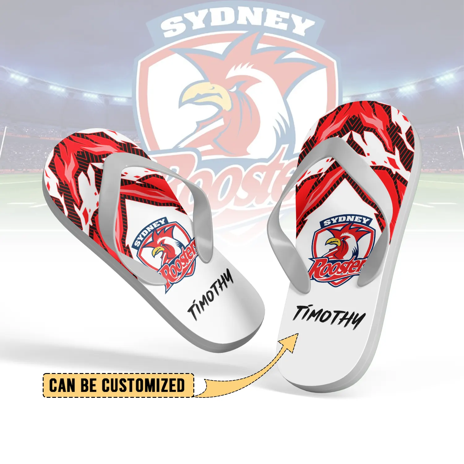 Auspiritmerch Sydney Roosters Personalized Flip Flops Gift For Fans