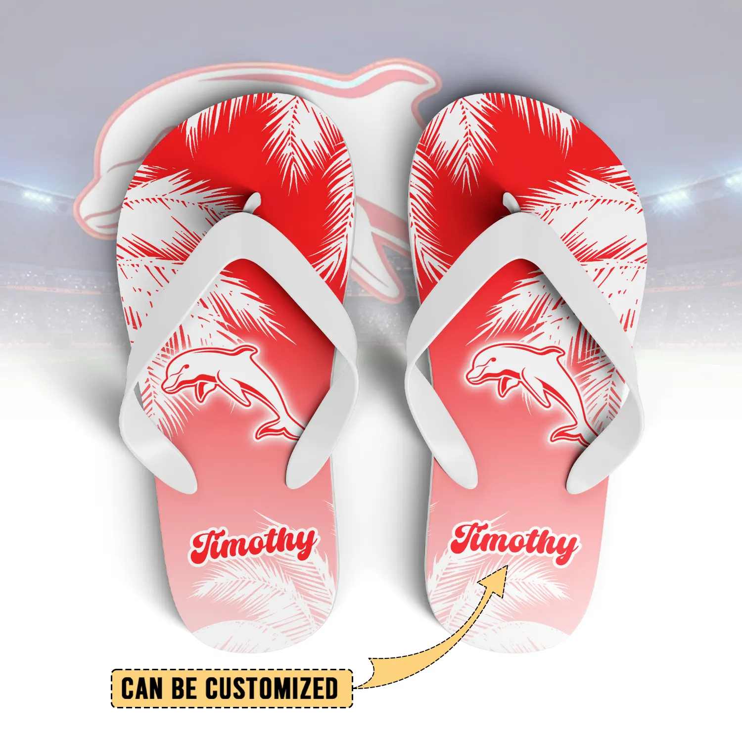 Auspiritmerch Dolphins Personalized Flip Flops Gift For Fans