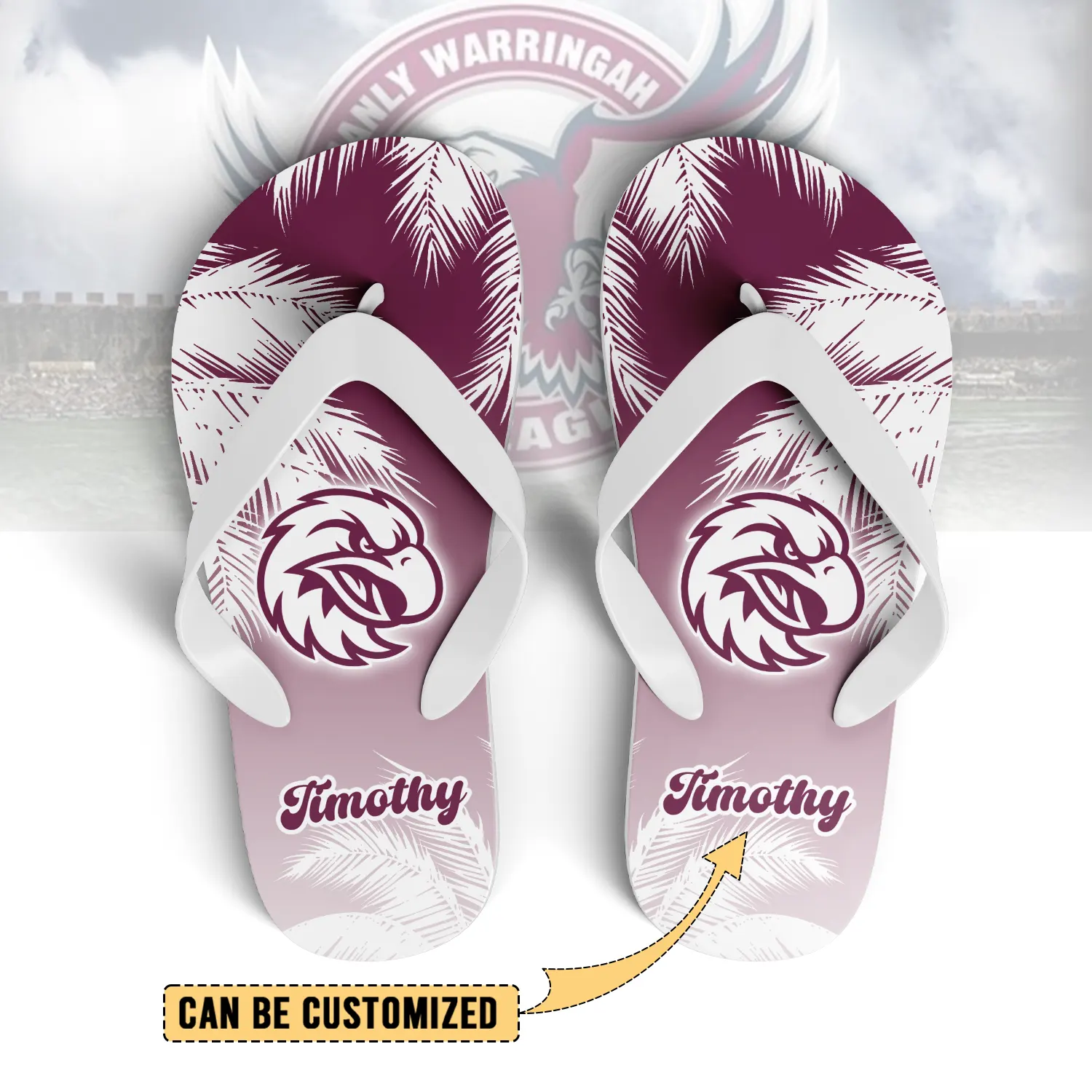 Auspiritmerch Manly Warringah Sea Eagles Personalized Flip Flops Gift For Fans
