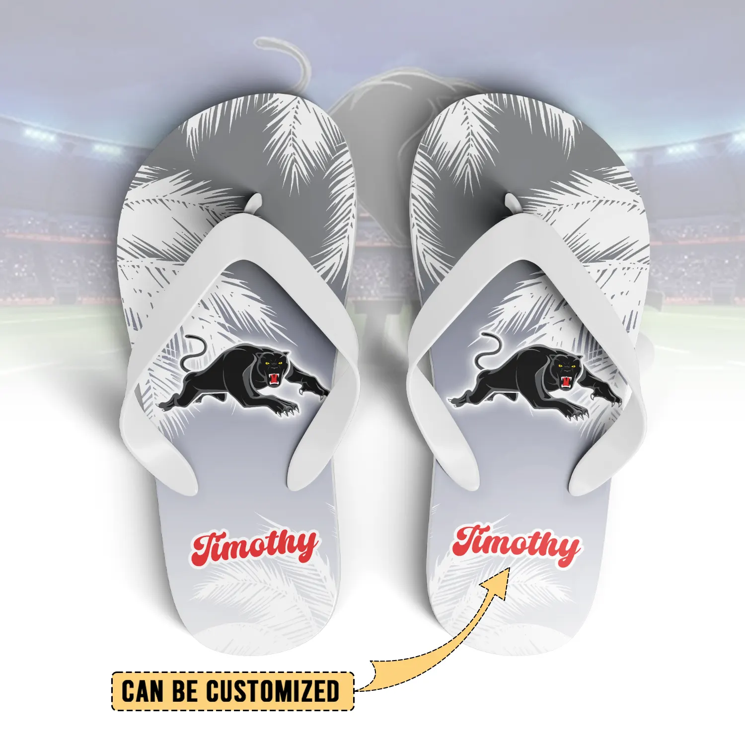 Auspiritmerch Penrith Panthers Personalized Flip Flops Gift For Fans