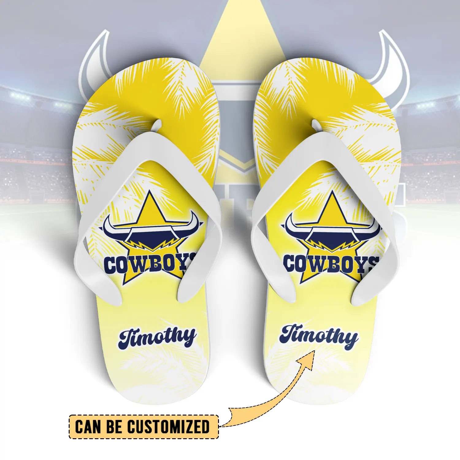 Auspiritmerch North Queensland Cowboys Personalized Flip Flops Gift For Fans