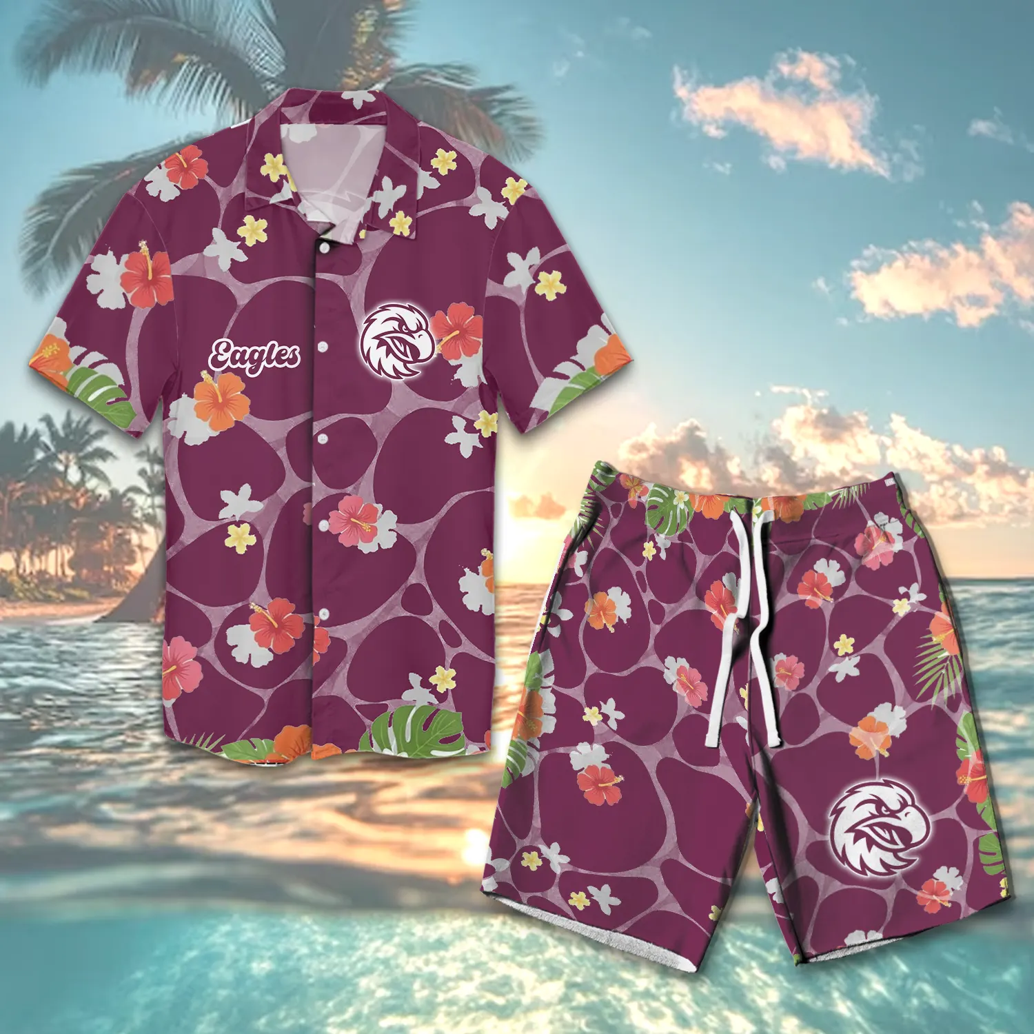 Auspiritmerch Manly Warringah Sea Eagles Personalized Combo Hawaiian Shirt And Shorts For Fans