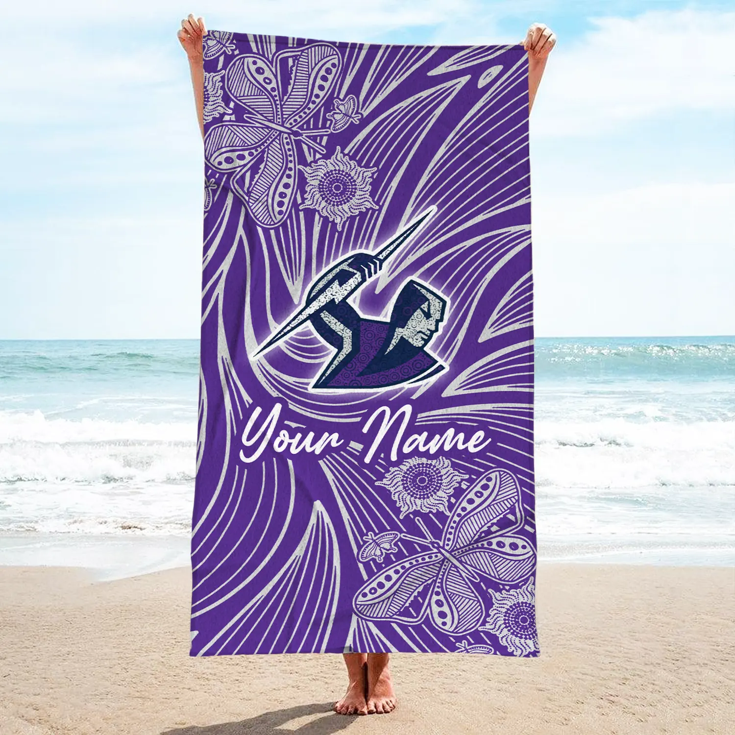 Auspiritmerch Melbourne Storm Personalized Pool Travel Beach and Bath Towels for Kids and Adult