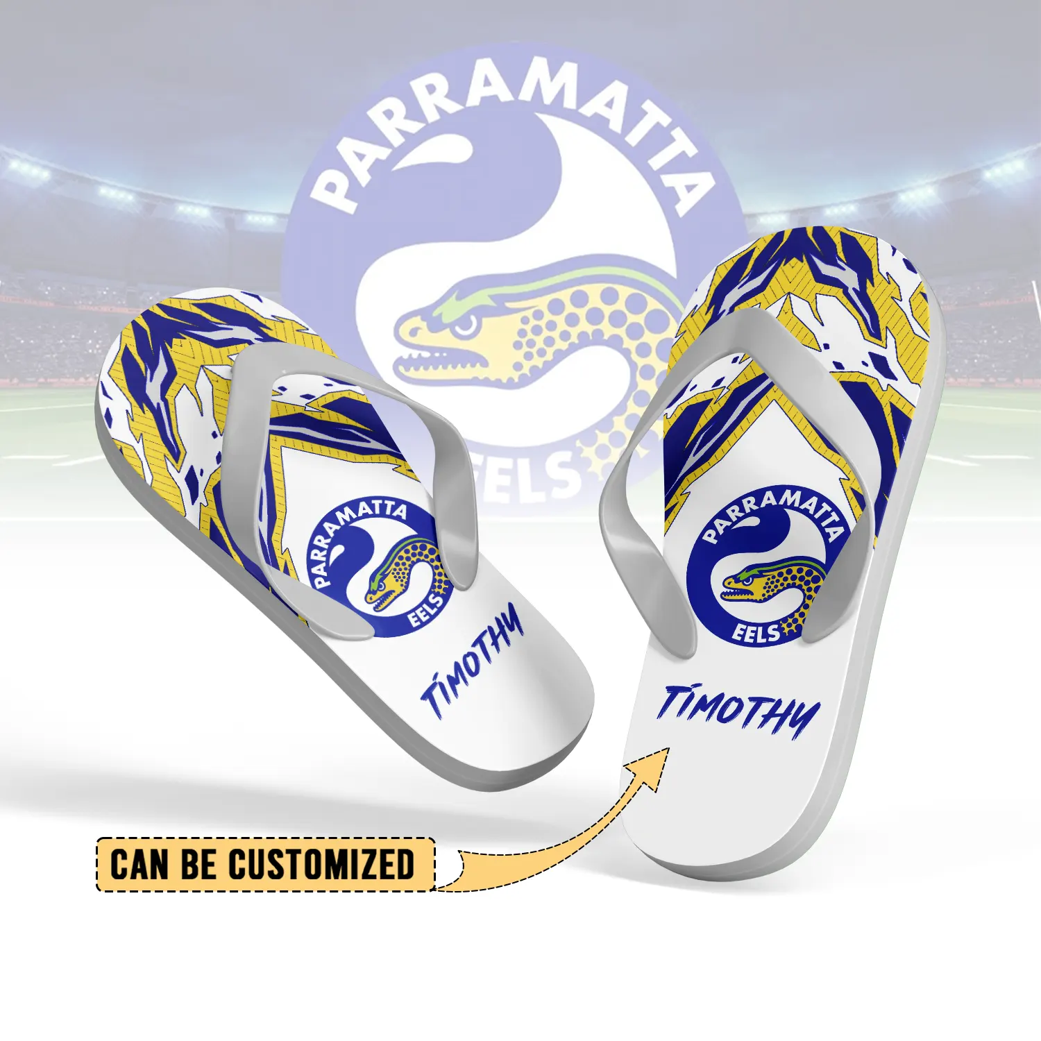 Auspiritmerch Parramatta Eels Personalized Flip Flops Gift For Fans