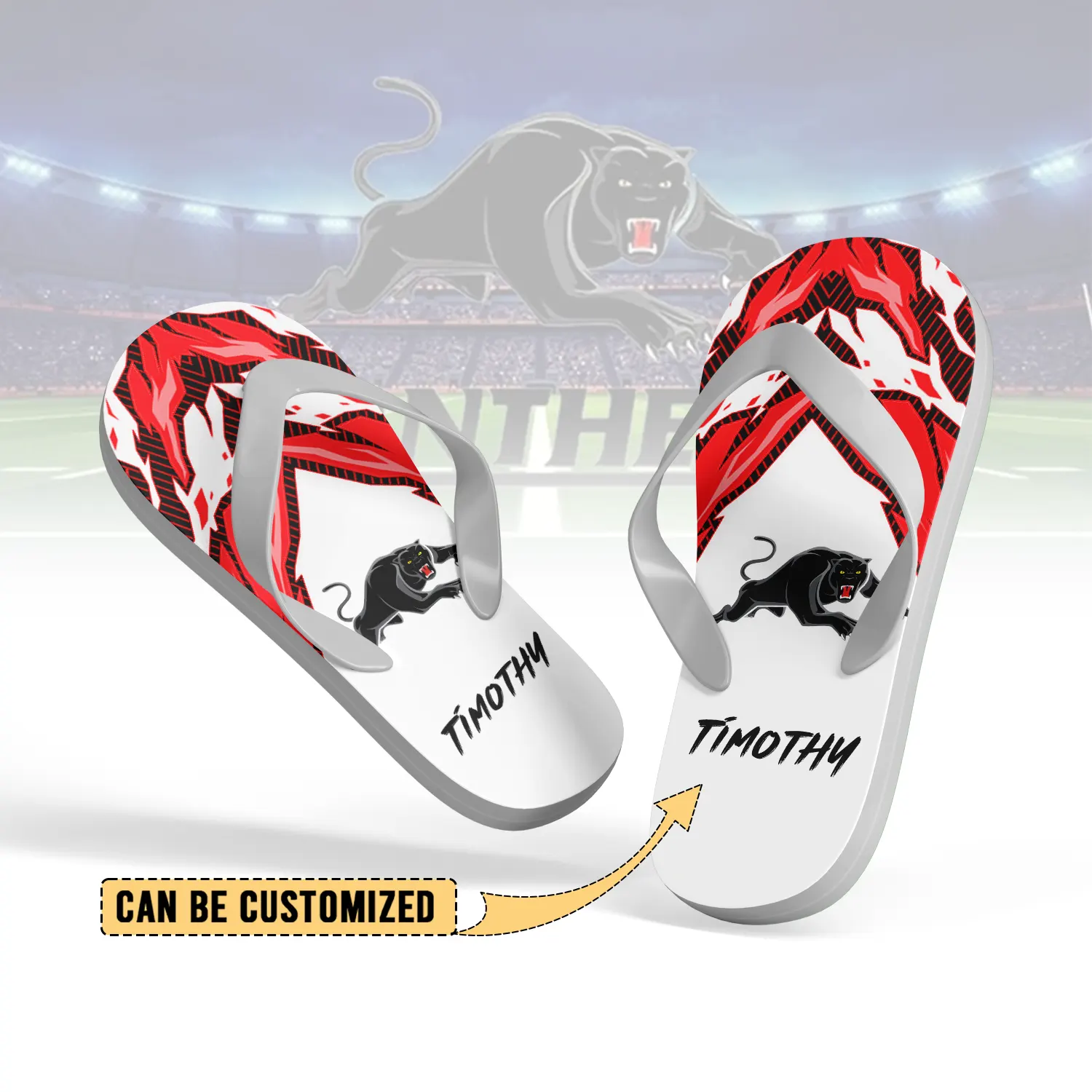 Auspiritmerch Penrith Panthers Personalized Flip Flops Gift For Fans