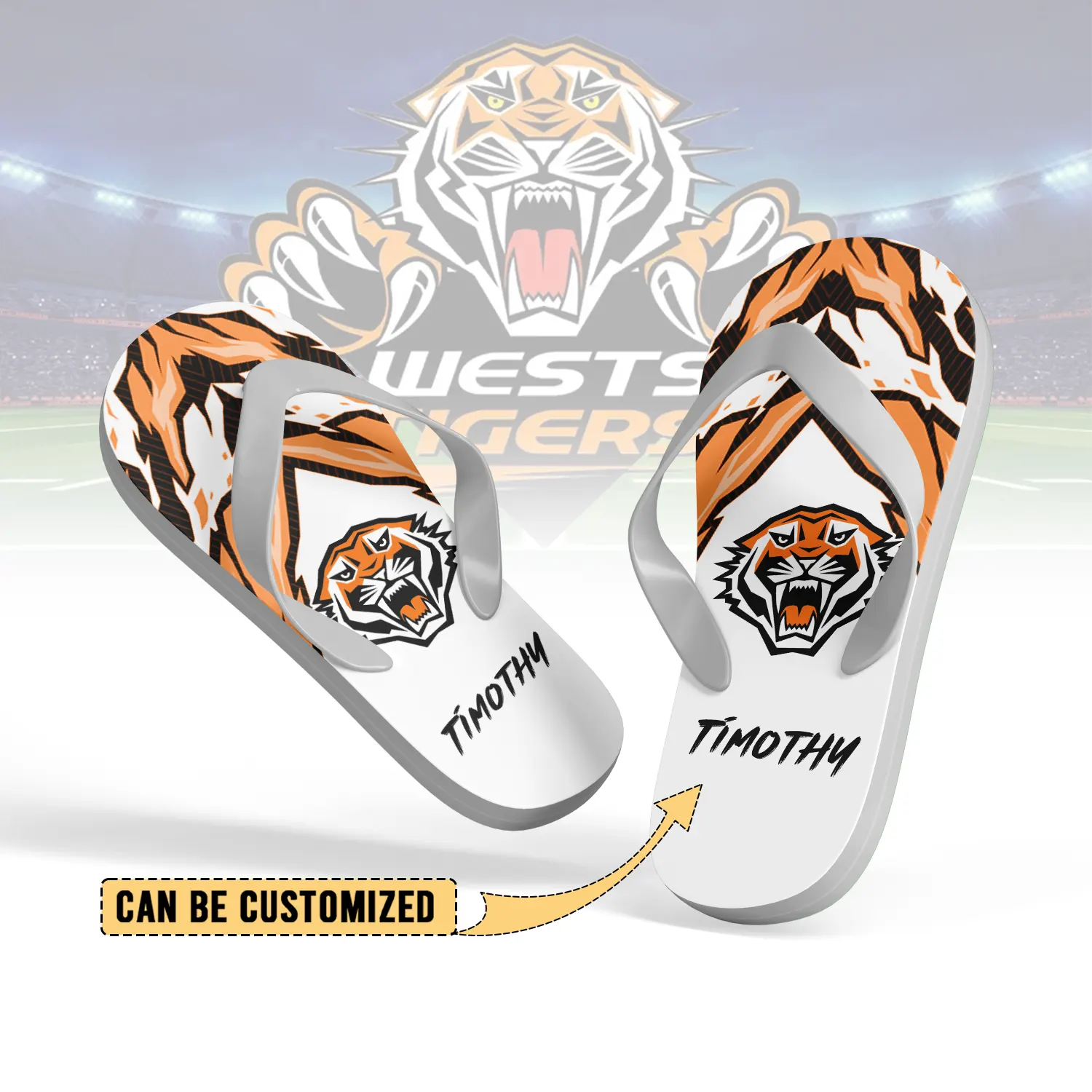 Auspiritmerch Wests Tigers Personalized Flip Flops Gift For Fans
