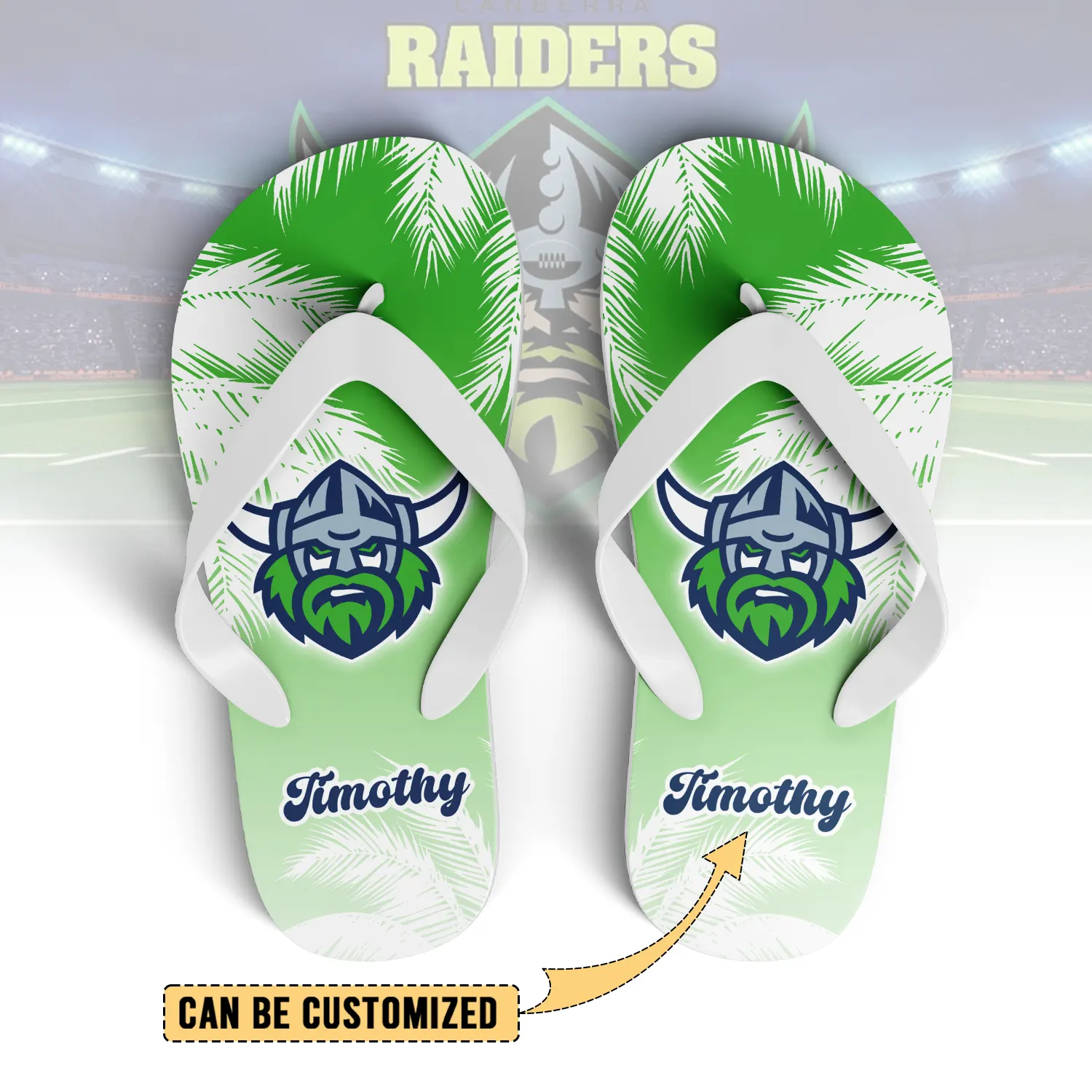 Auspiritmerch Canberra Raiders Personalized Flip Flops Gift For Fans