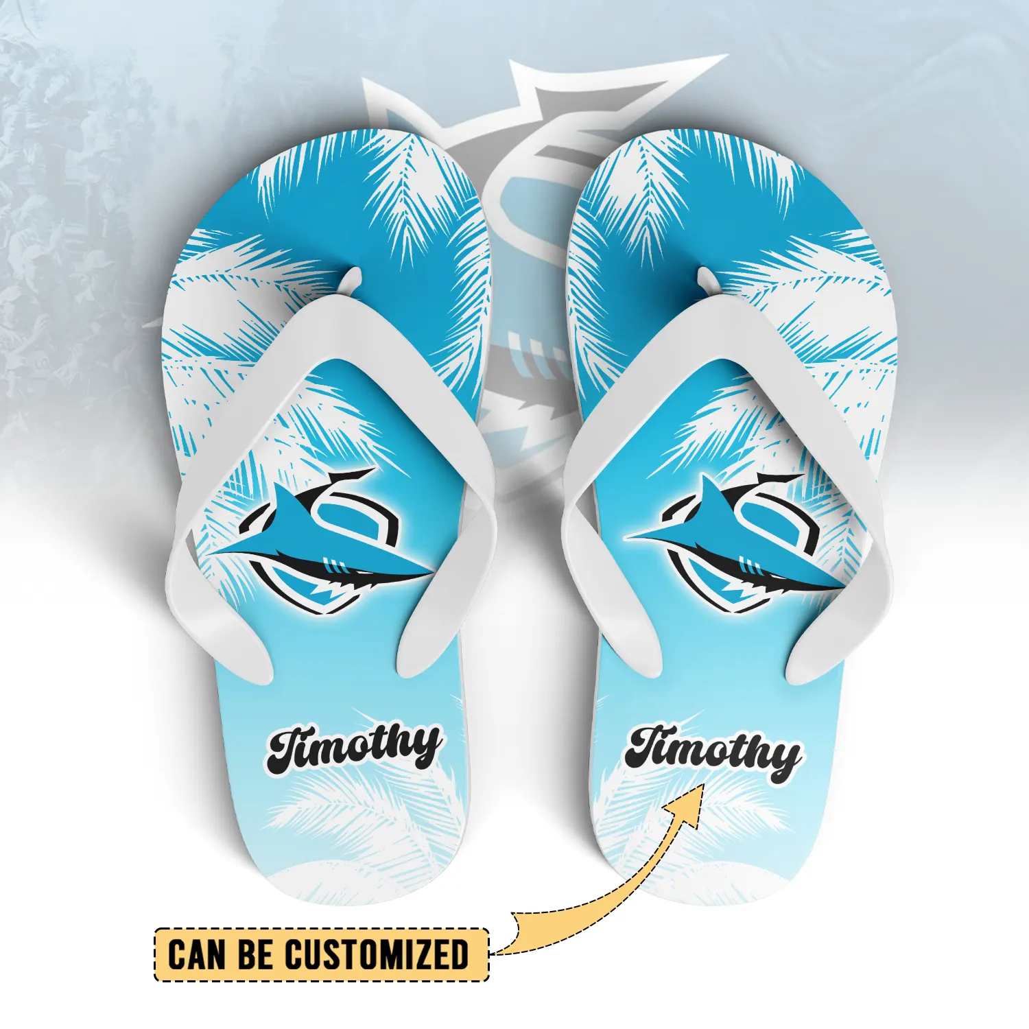 Auspiritmerch Cronulla-Sutherland Sharks Personalized Flip Flops Gift For Fans