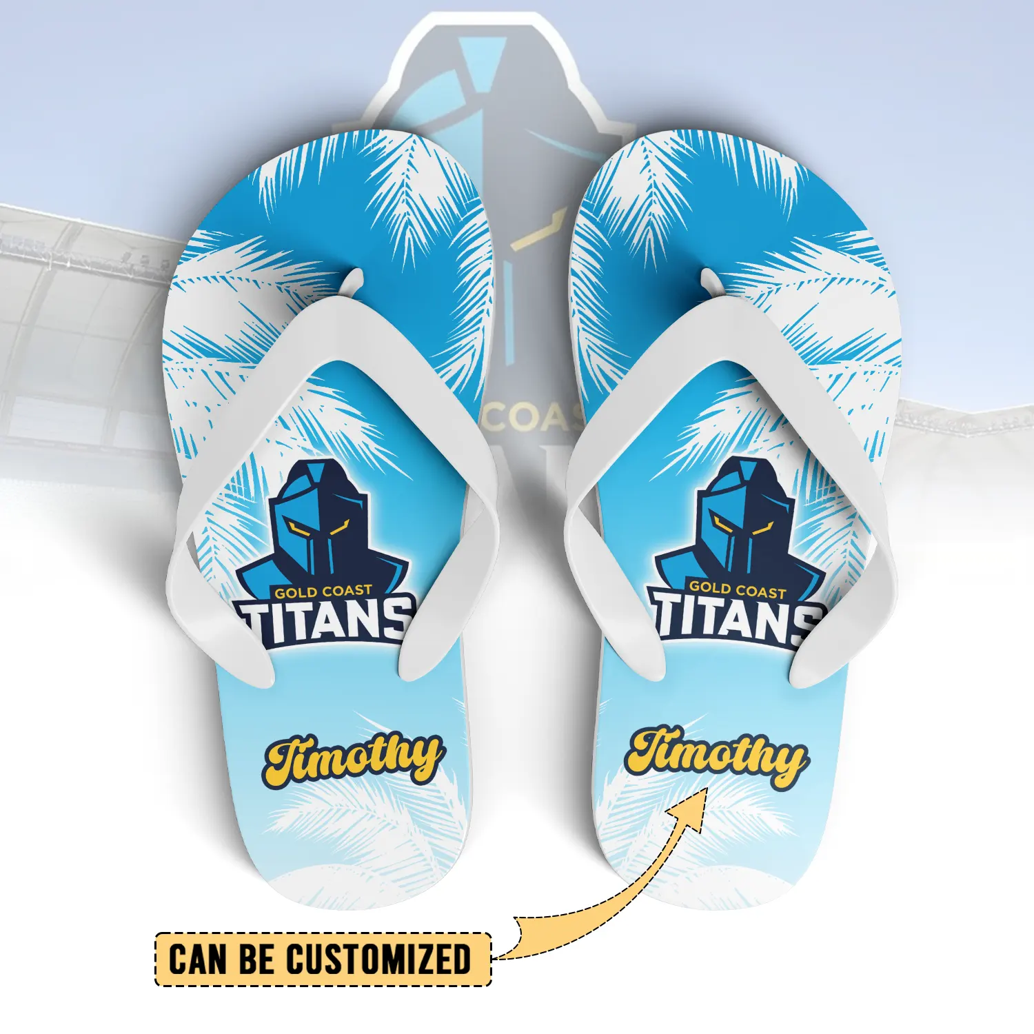 Auspiritmerch Gold Coast Titans Personalized Flip Flops Gift For Fans