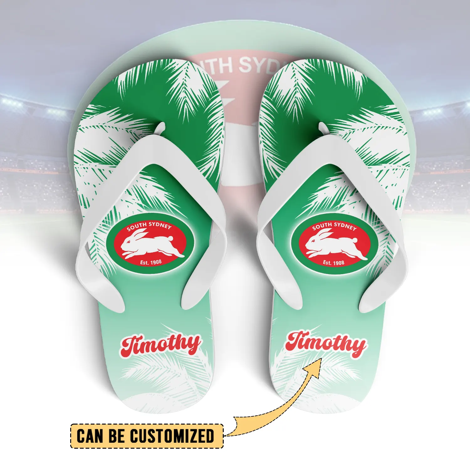 Auspiritmerch South Sydney Rabbitohs Personalized Flip Flops Gift For Fans