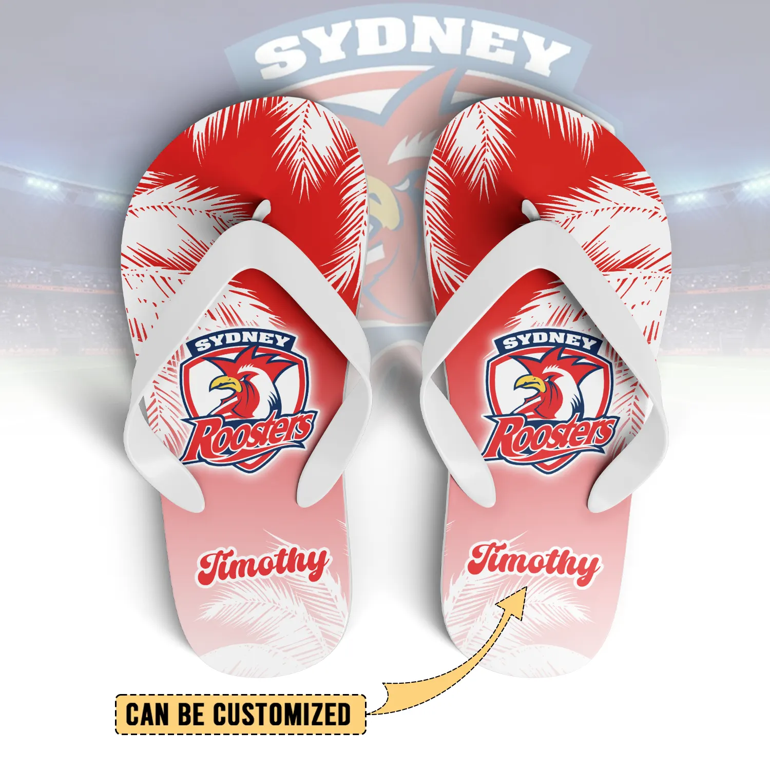 Auspiritmerch Sydney Roosters Personalized Flip Flops Gift For Fans