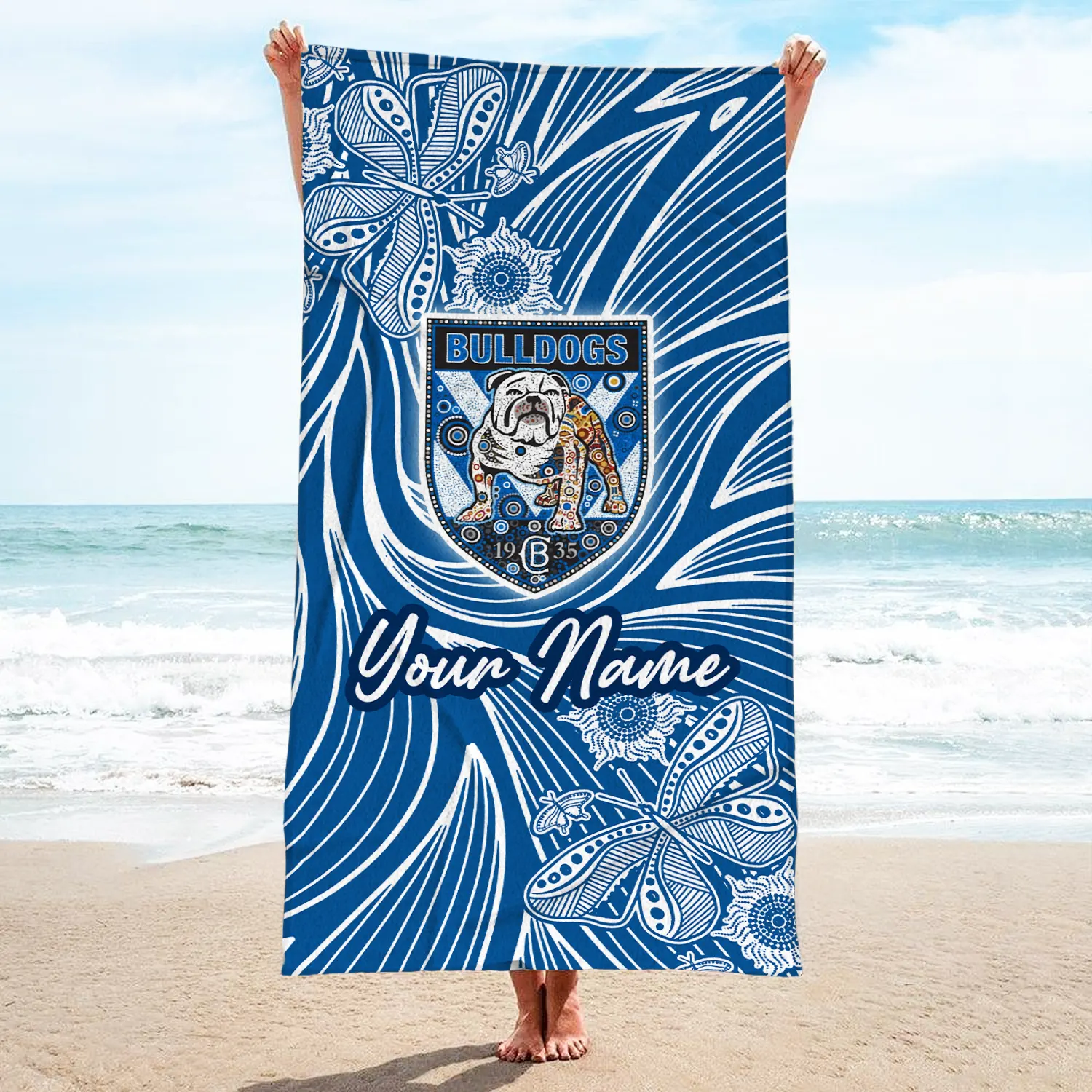 Auspiritmerch Canterbury-Bankstown Bulldogs Personalized Pool Travel Beach and Bath Towels for Kids and Adult