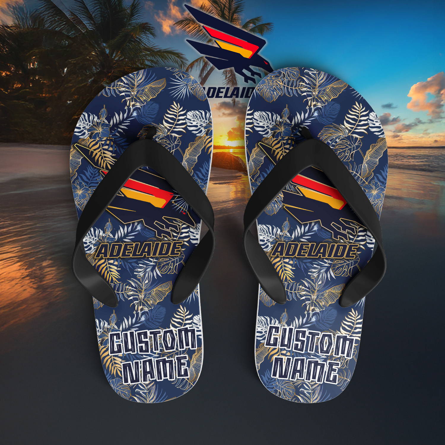 Auspiritmerch Adelaide Crows Personalized Flip Flops Gift For Fans