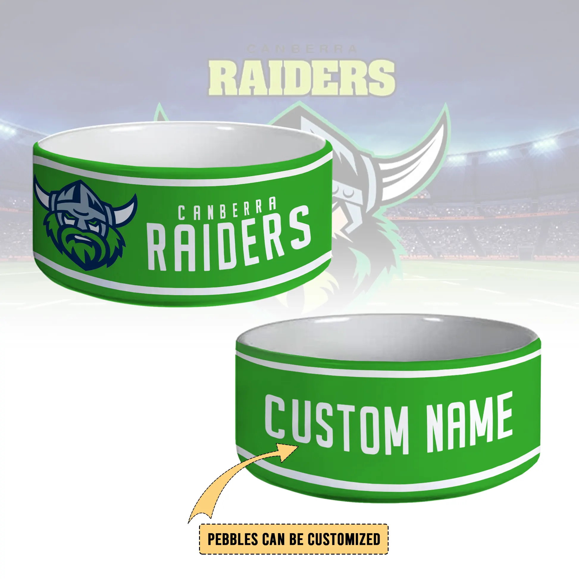 Auspiritmerch Canberra Raiders Personalized Ceramic Pet Bowl Gift For Fans