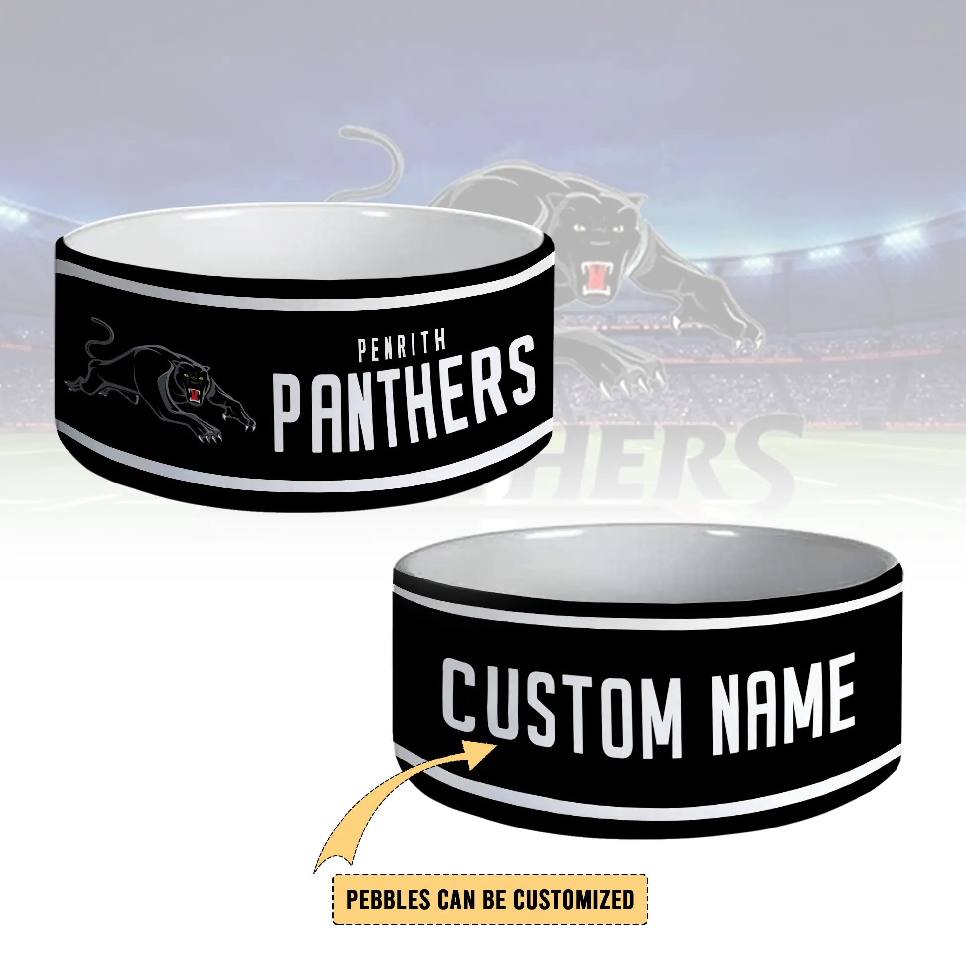 Auspiritmerch Penrith Panthers Personalized Ceramic Pet Bowl Gift For Fans