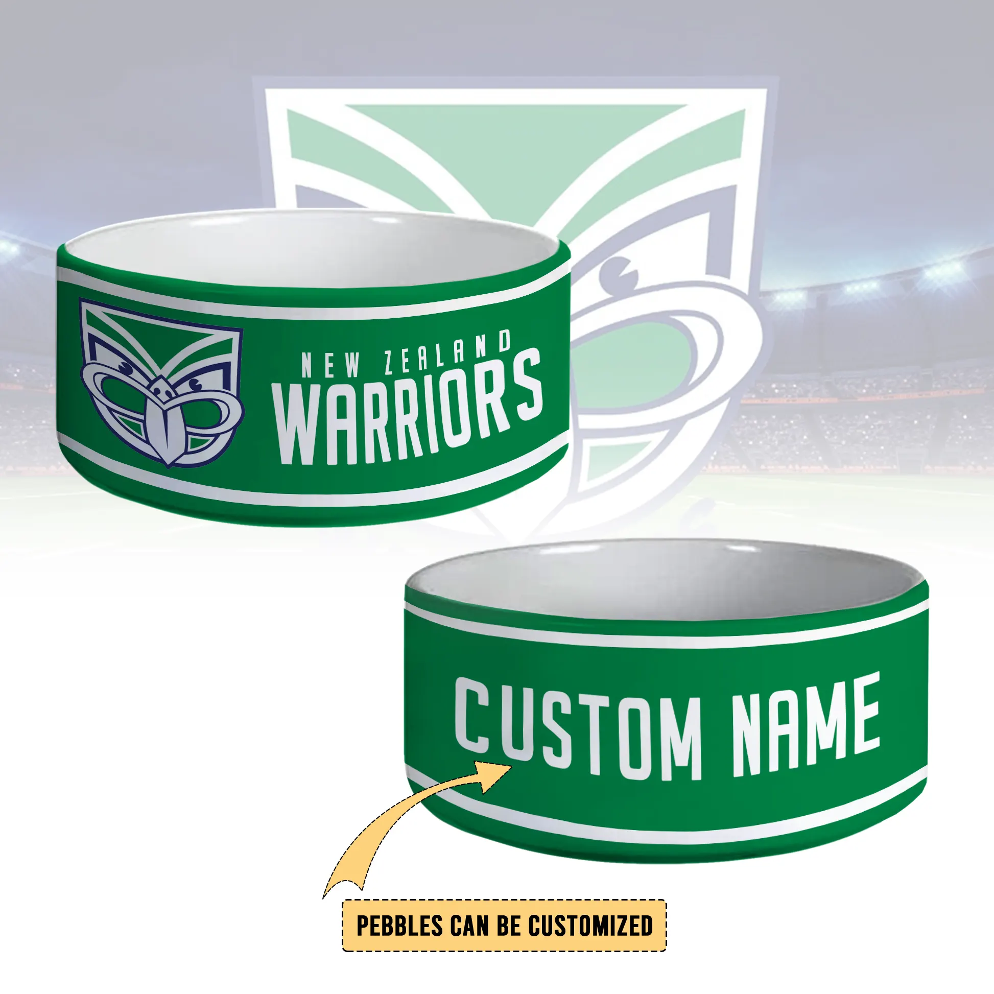 Auspiritmerch New Zealand Warriors Personalized Ceramic Pet Bowl Gift For Fans
