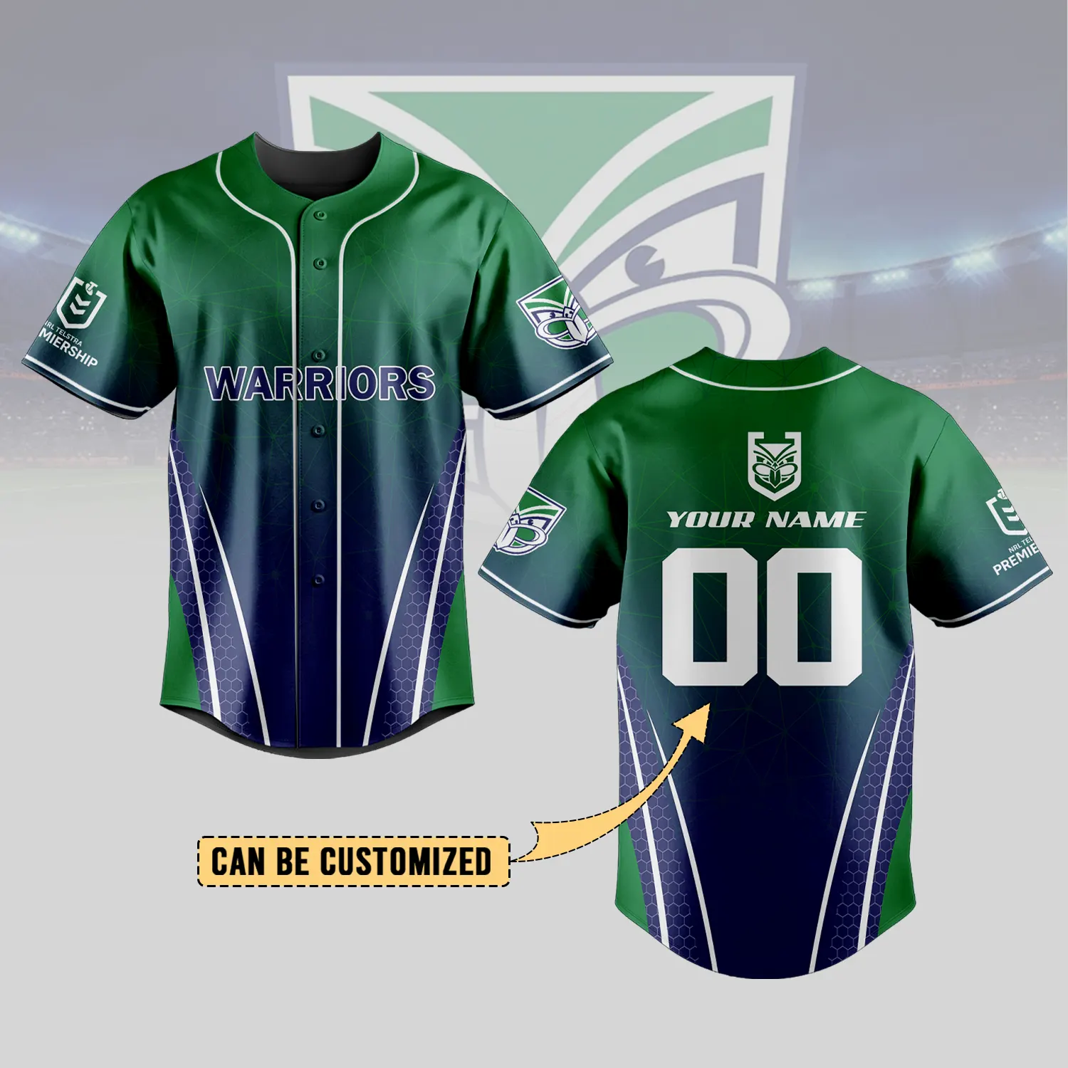 Auspiritmerch  New Zealand Warriors Personalized Baseball Jersey Gifts For Fans