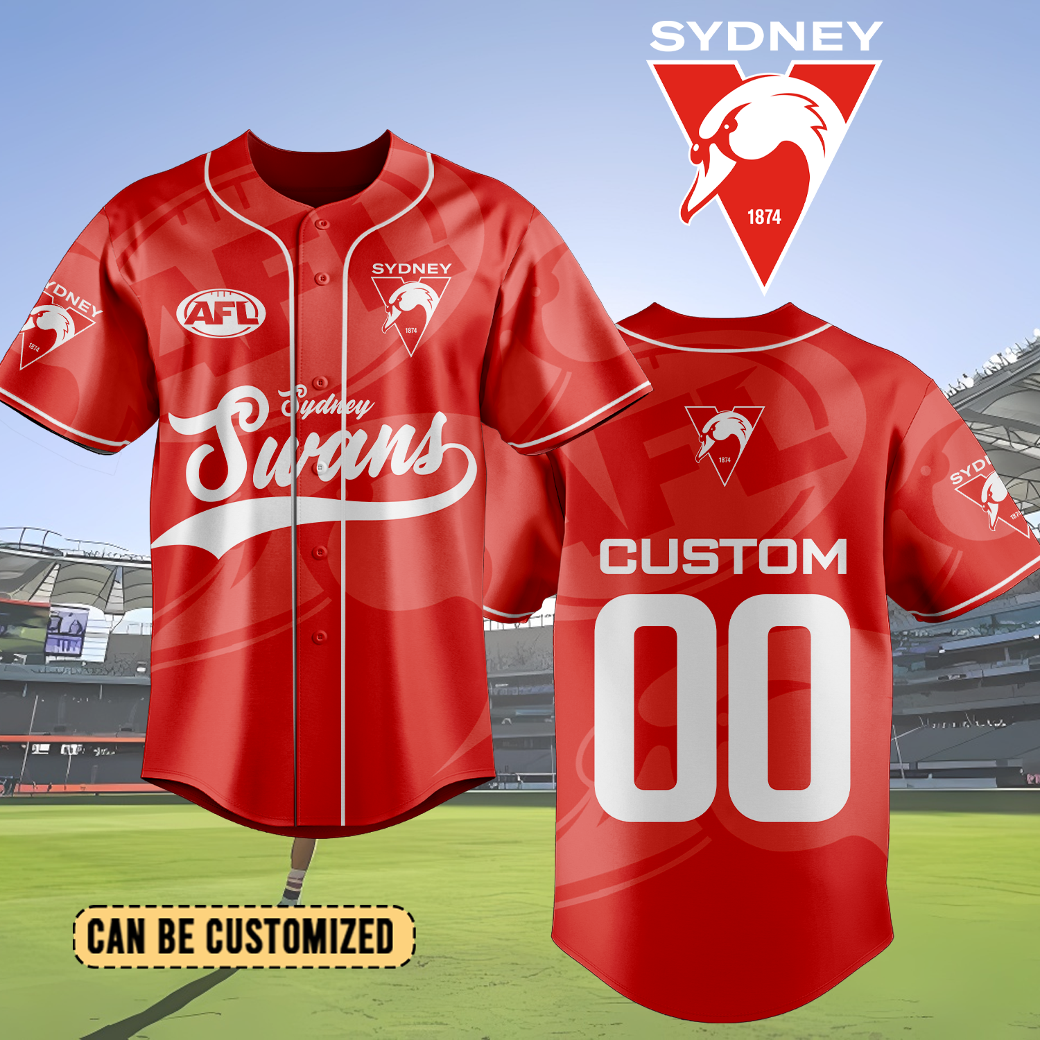 Auspiritmerch Sydney Swans Personalized Baseball Jersey Gift For Fans