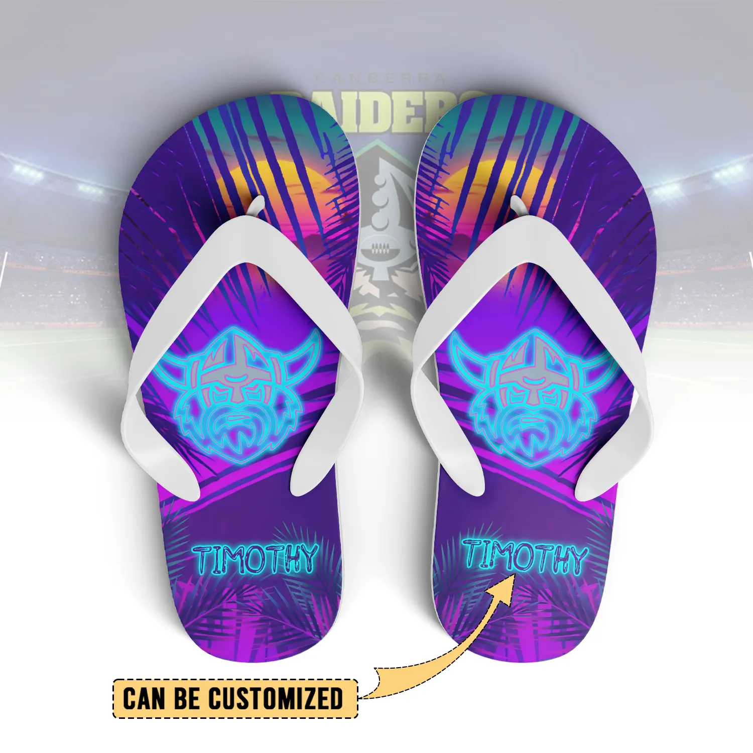 Auspiritmerch Canberra Raiders Personalized Flip Flops Gift For Fans