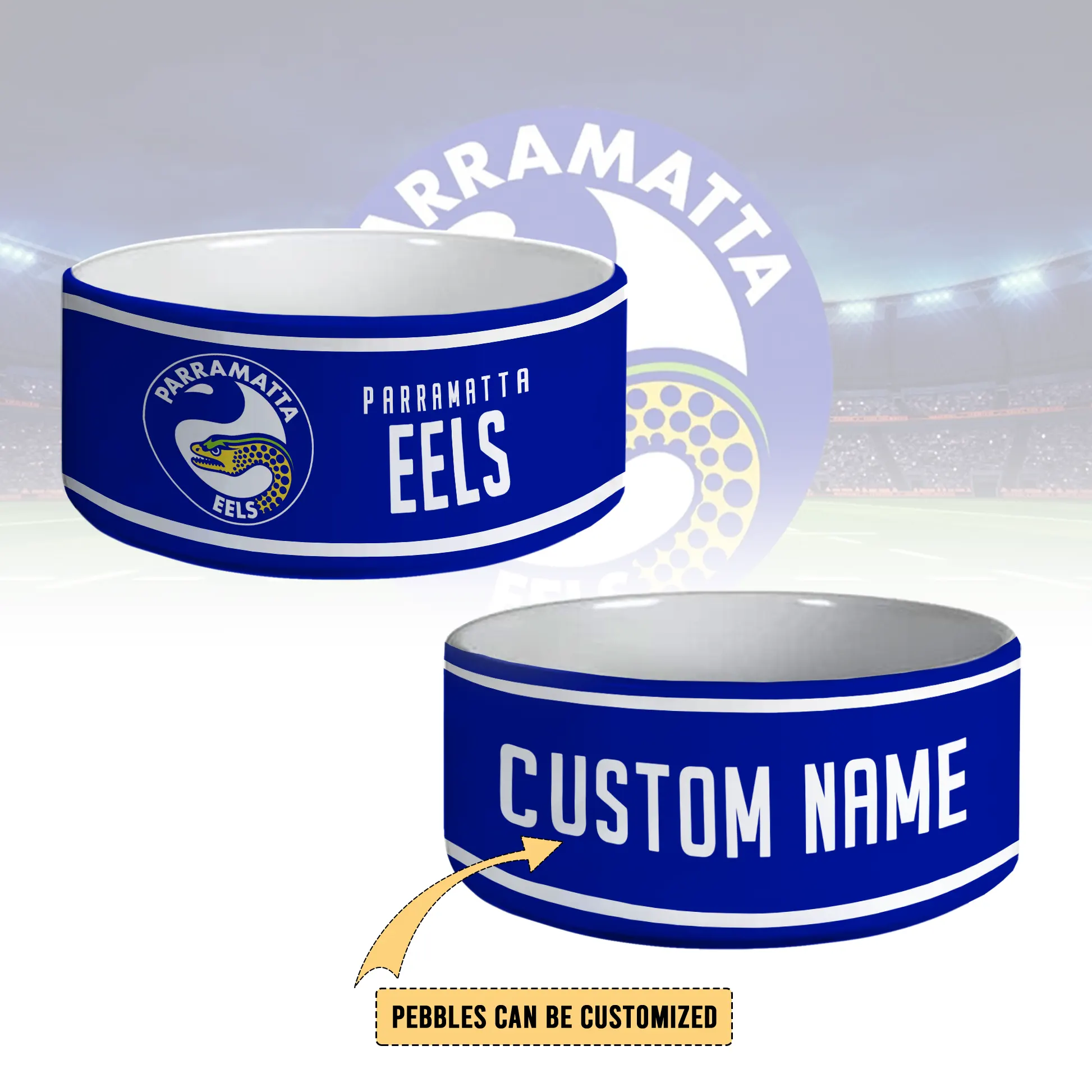 Auspiritmerch Parramatta Eels Personalized Ceramic Pet Bowl Gift For Fans