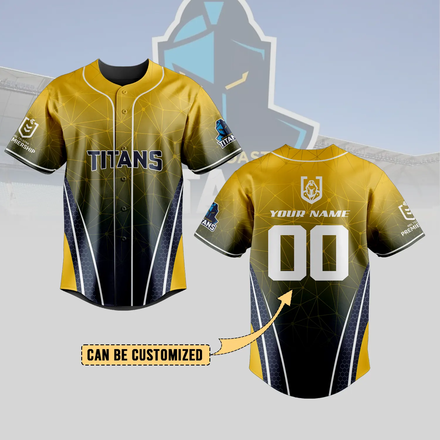 Auspiritmerch  Gold Coast Titans Personalized Baseball Jersey Gifts For Fans