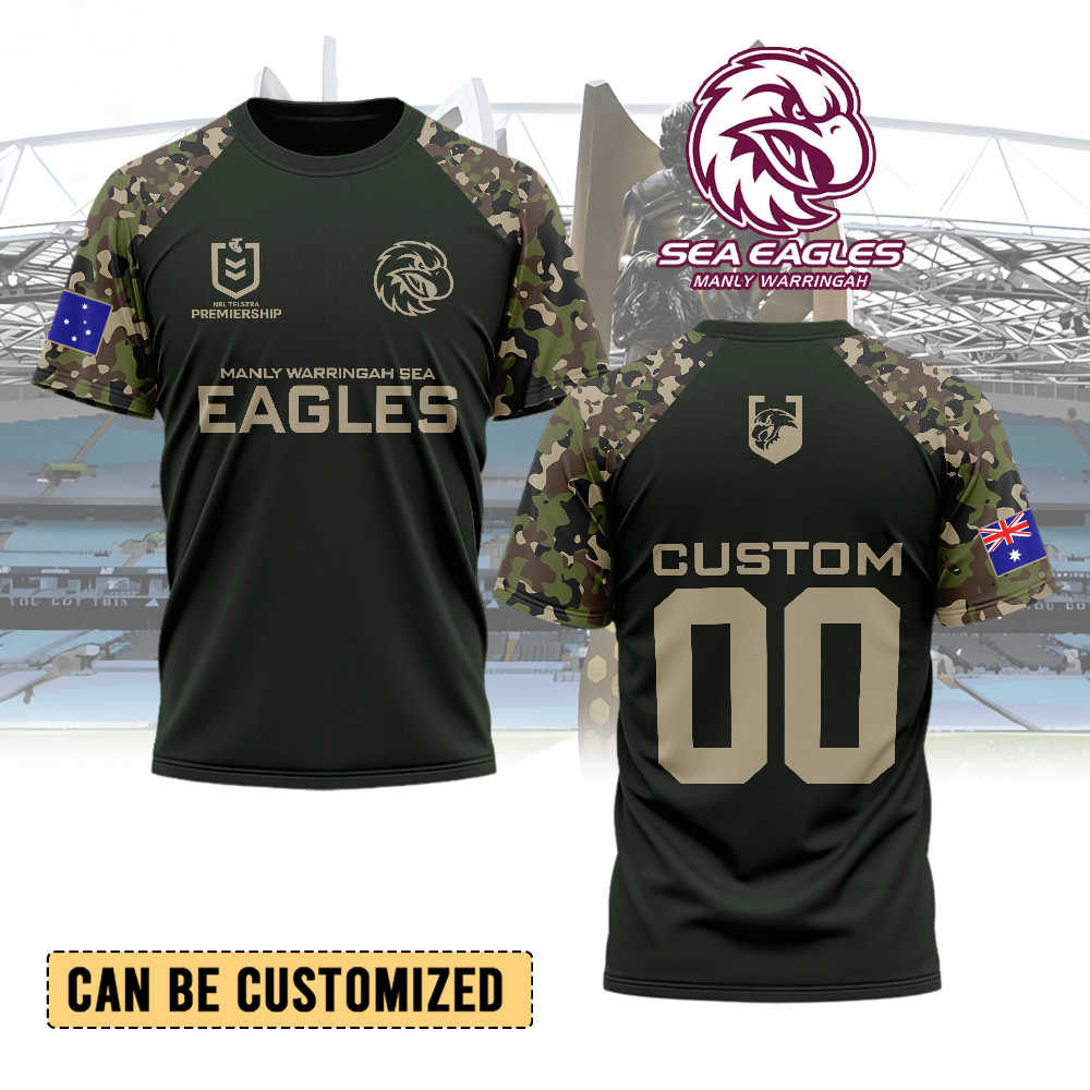 Auspiritmerch Manly Warringah Sea Eagles Personalized T Shirt Gift For Fans