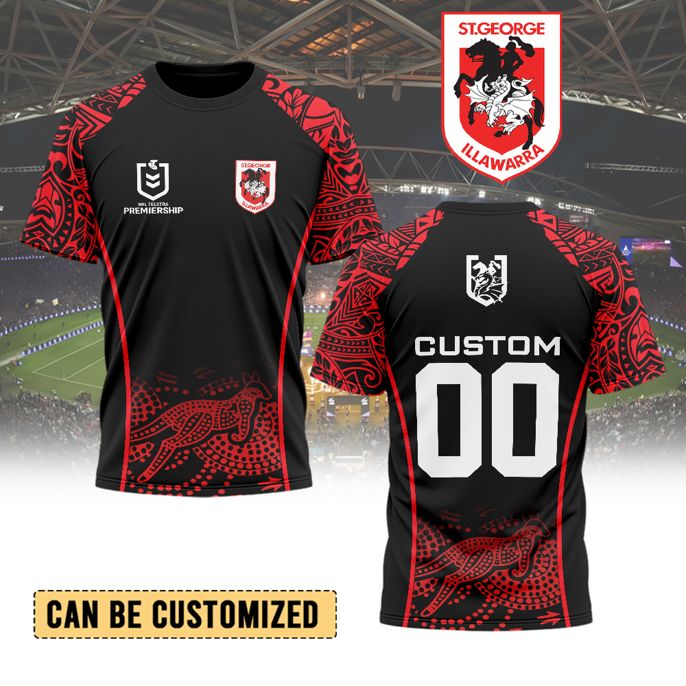 Auspiritmerch  St. George Illawarra Dragons Personalized T Shirt Gift For Fans