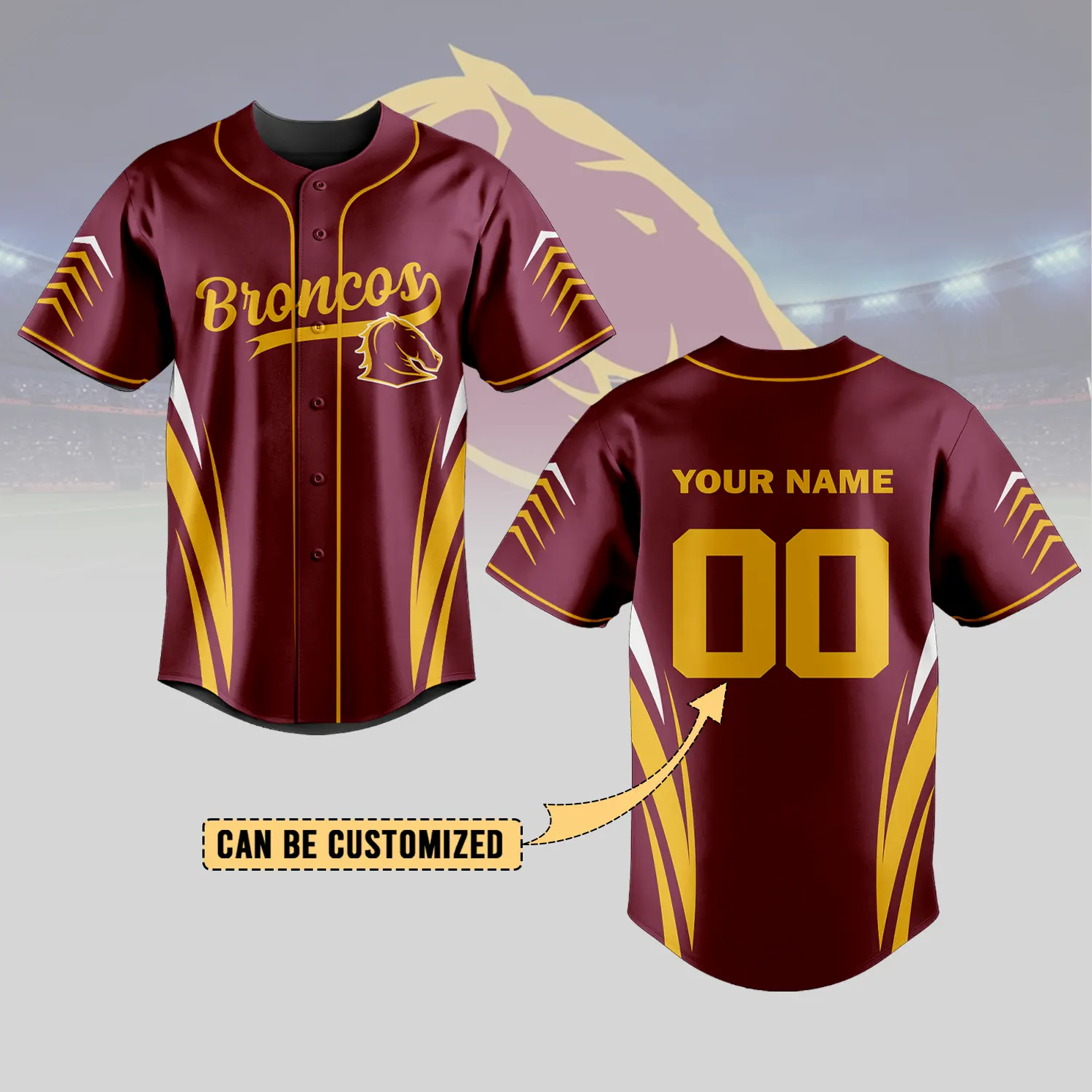 Auspiritmerch  Brisbane Broncos Personalized Baseball Jersey Gifts For Fans