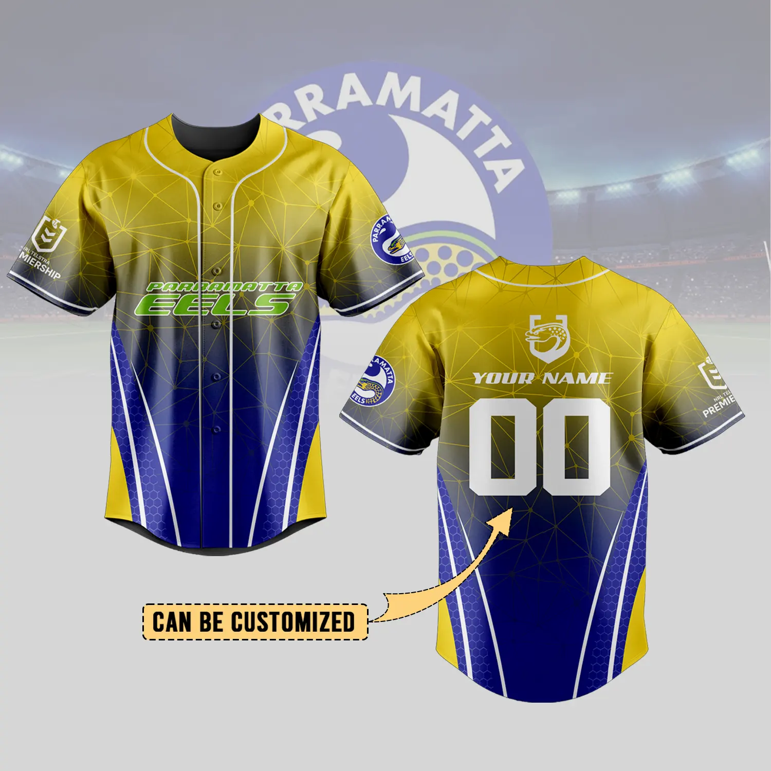 Auspiritmerch  Parramatta Eels Personalized Baseball Jersey Gifts For Fans