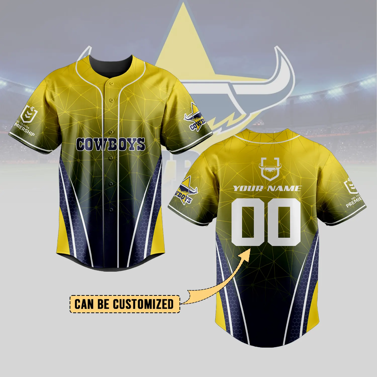 Auspiritmerch  North Queensland Cowboys Personalized Baseball Jersey Gifts For Fans