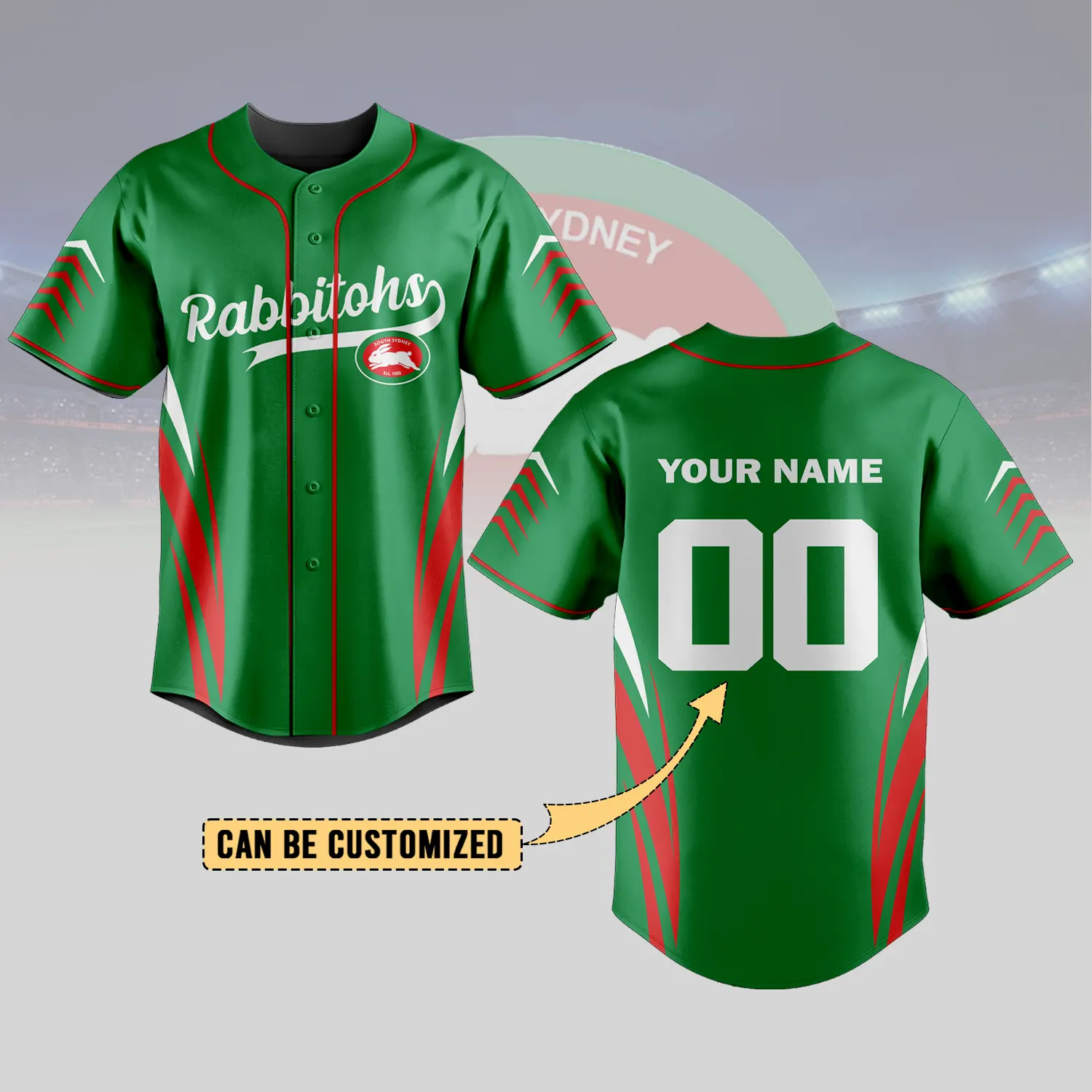 Auspiritmerch  South Sydney Rabbitohs Personalized Baseball Jersey Gifts For Fans