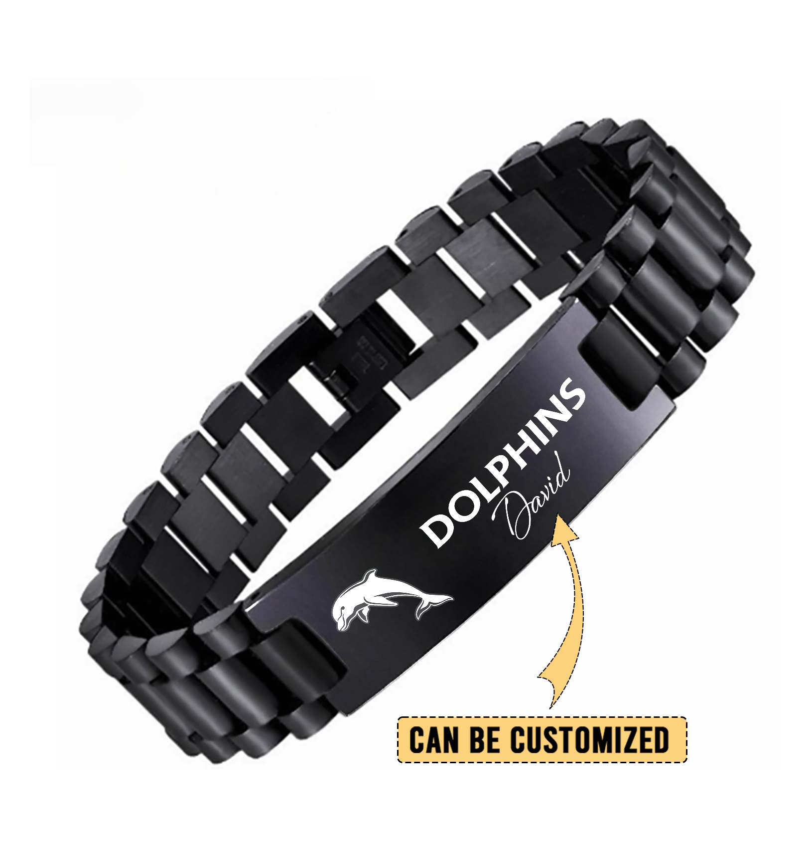 Auspiritmerch Dolphins Personalized Stainless Steel Bracelet Gift For Fans