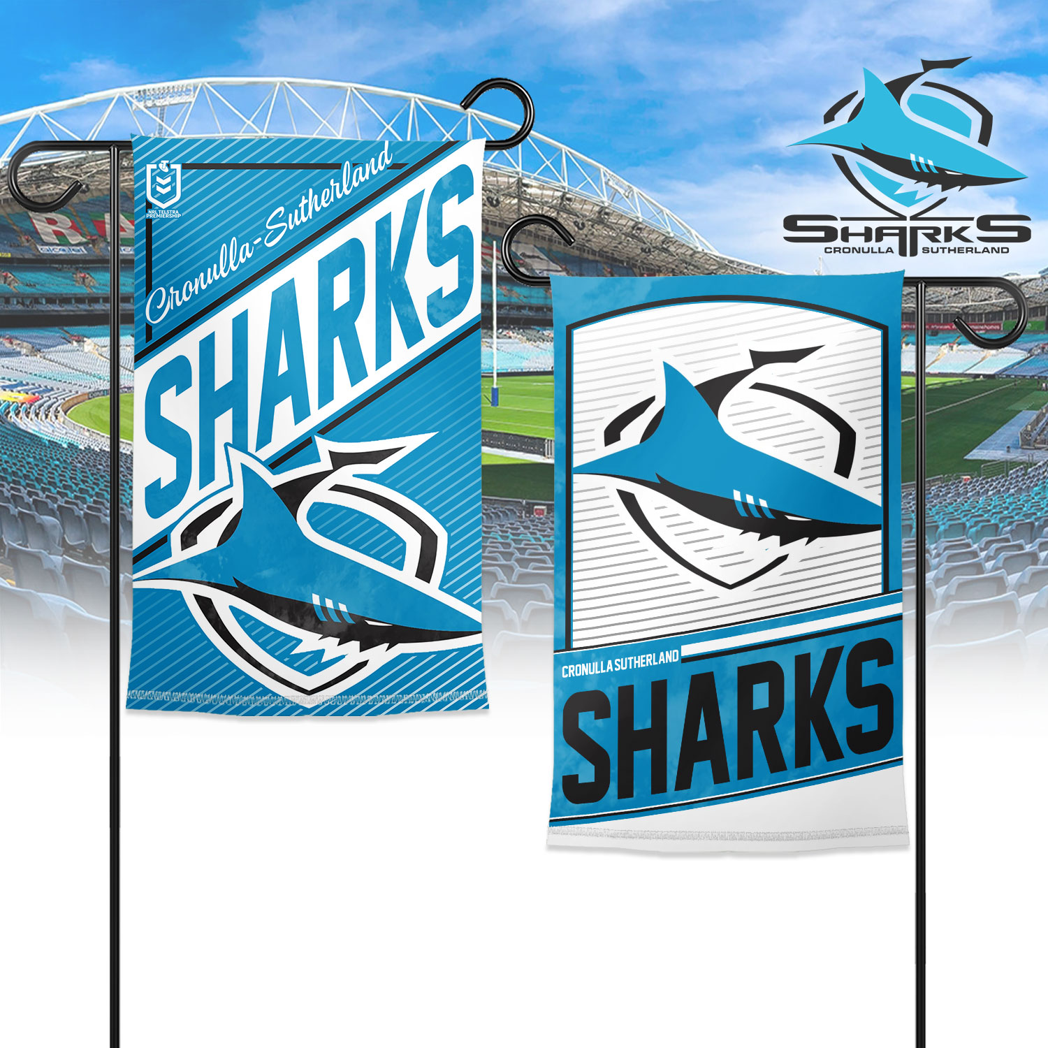 Auspiritmerch Cronulla-Sutherland Sharks Garden Flag Gift For Fans