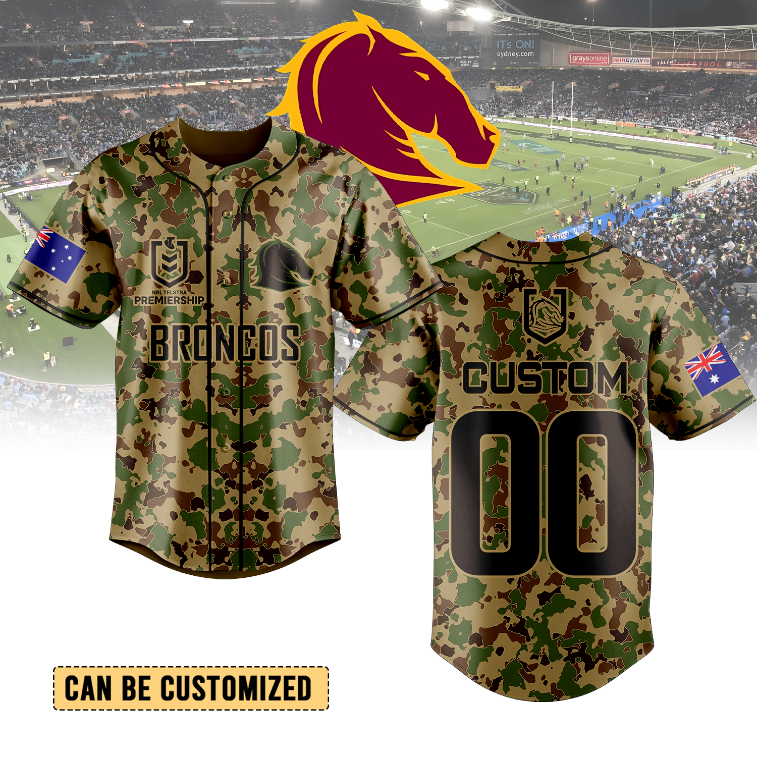 Auspiritmerch Brisbane Broncos Personalized Baseball Jersey Gifts For Fans