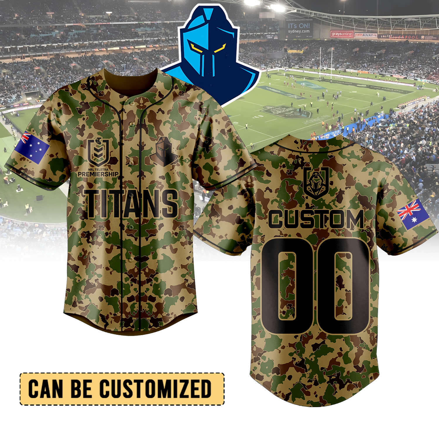 Auspiritmerch Gold Coast Titans Personalized Baseball Jersey Gifts For Fans
