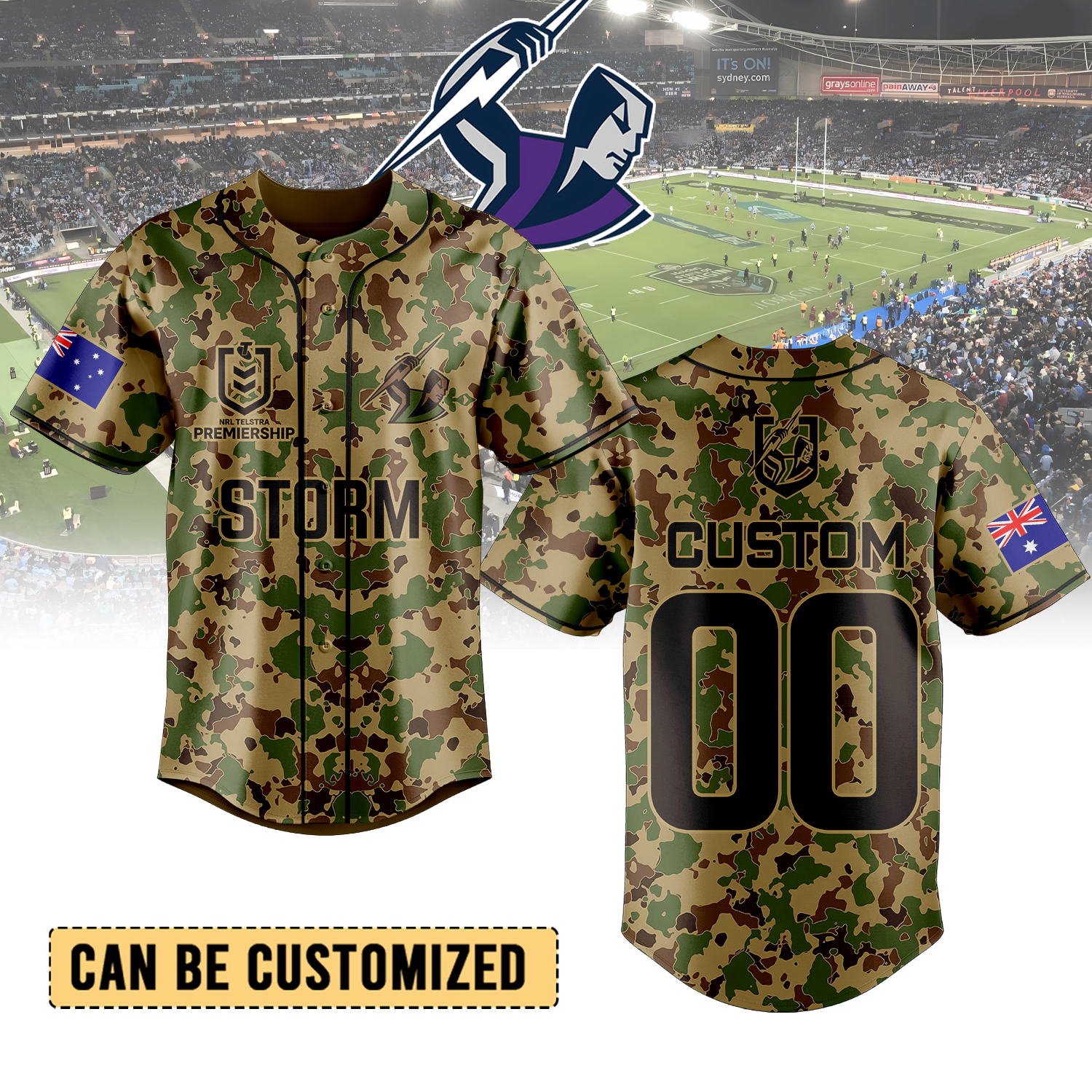 Auspiritmerch Melbourne Storm Personalized Baseball Jersey Gifts For Fans
