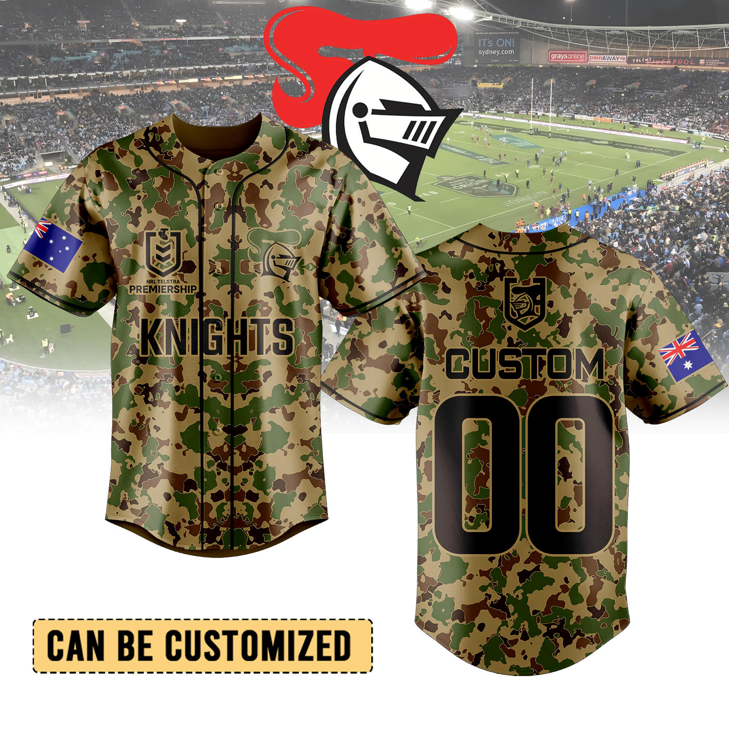 Auspiritmerch Newcastle Knights Personalized Baseball Jersey Gifts For Fans