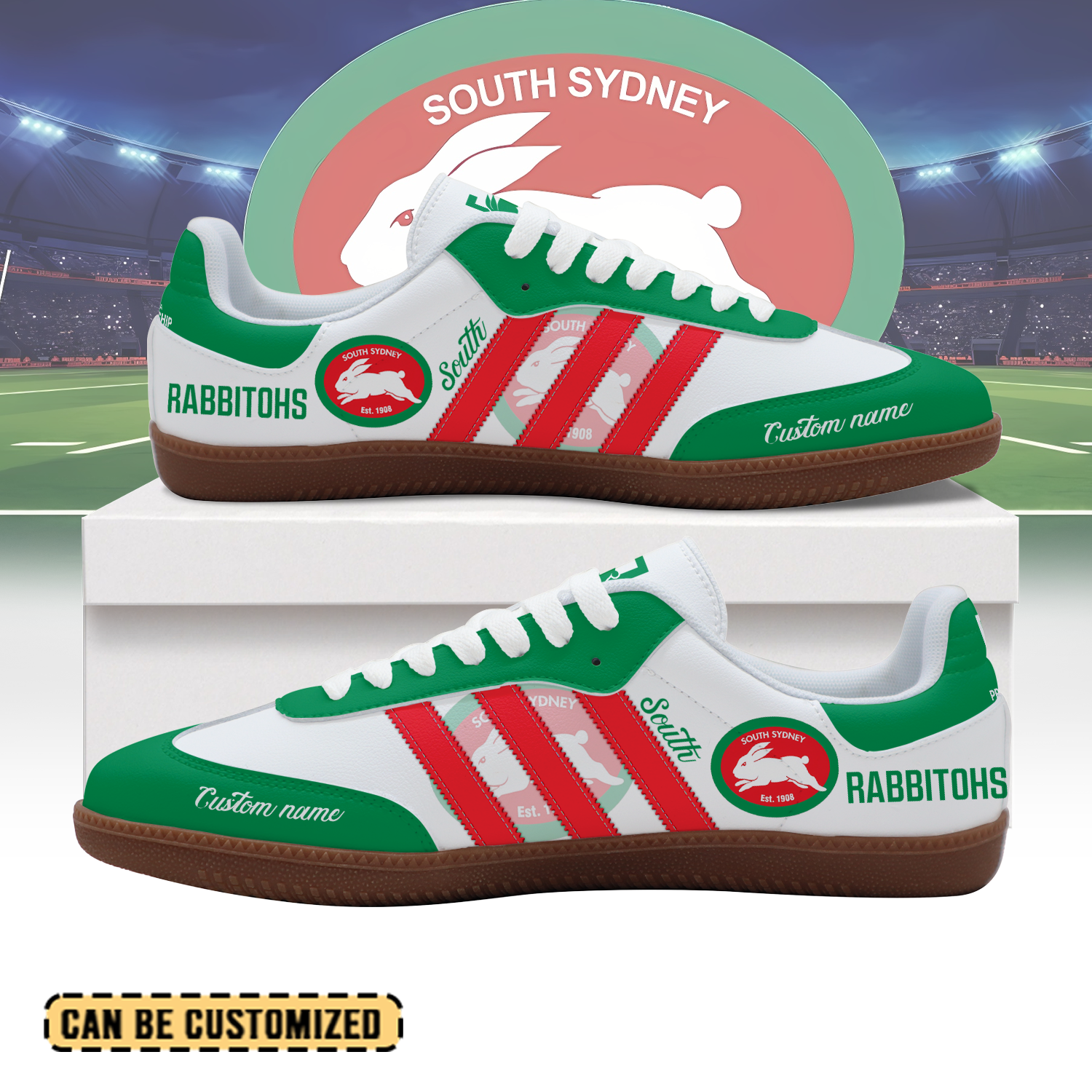 Auspiritmerch South Sydney Rabbitohs Samba Shoes For Men And Women