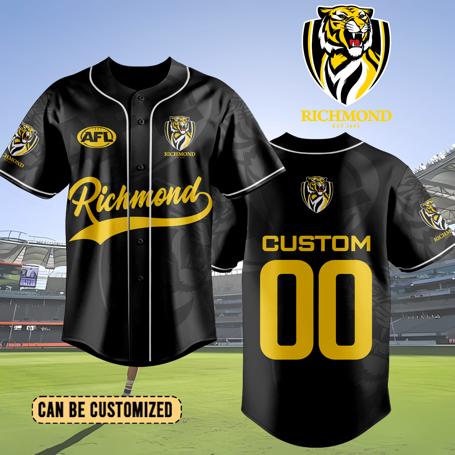 Auspiritmerch Richmond Tigers Personalized Baseball Jersey Gift For Fans