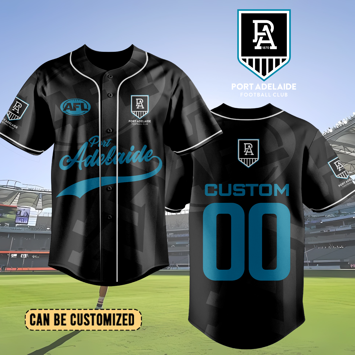 Auspiritmerch Port Adelaide Personalized Baseball Jersey Gift For Fans