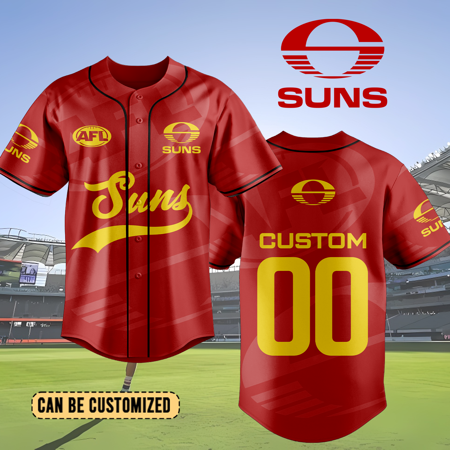 Auspiritmerch Gold Coast Suns Personalized Baseball Jersey Gift For Fans